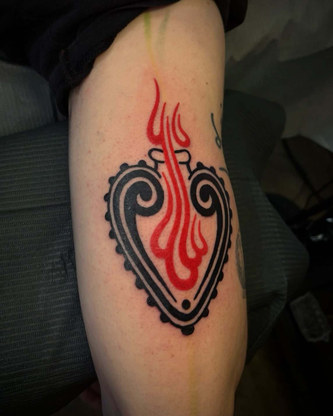 Heart with flame tribal tattoo on the forearm by π€ π
πͺ π‘ π π π© π© π π€