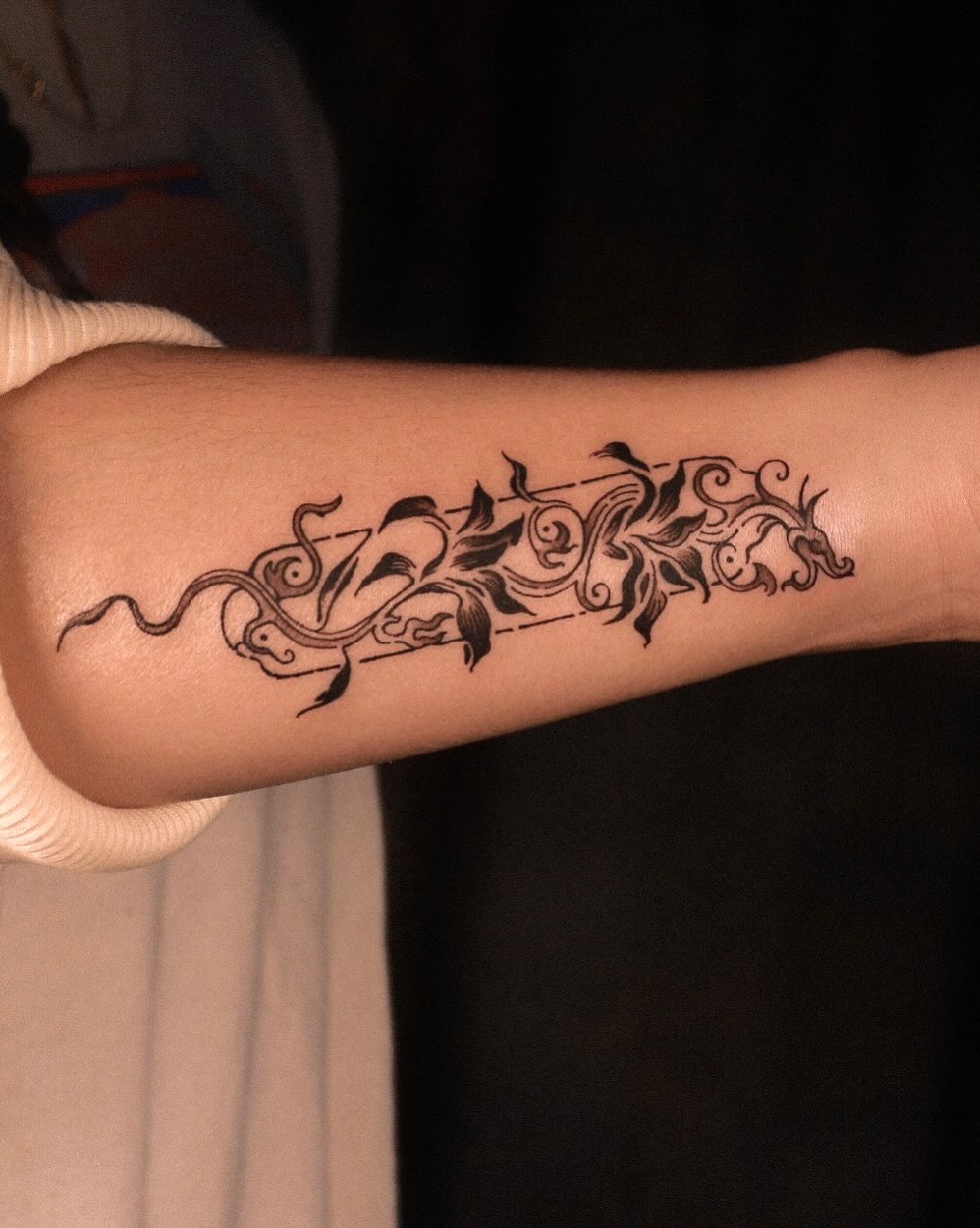 Floral design ornamental tattoo on the forearm by ❖ Tomi ❖