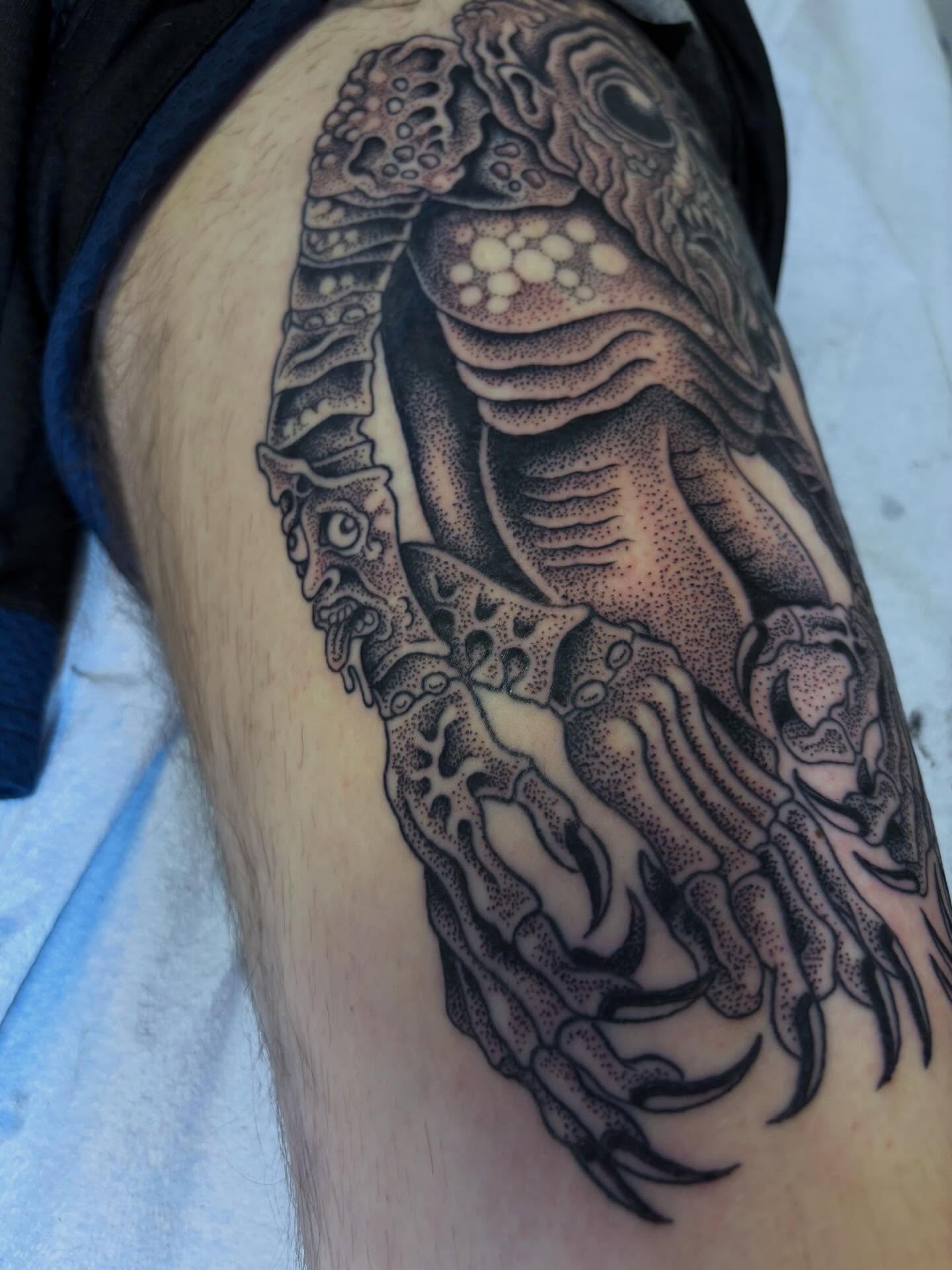 Tattoo by @evilnemec โ dotwork, black_and_grey
