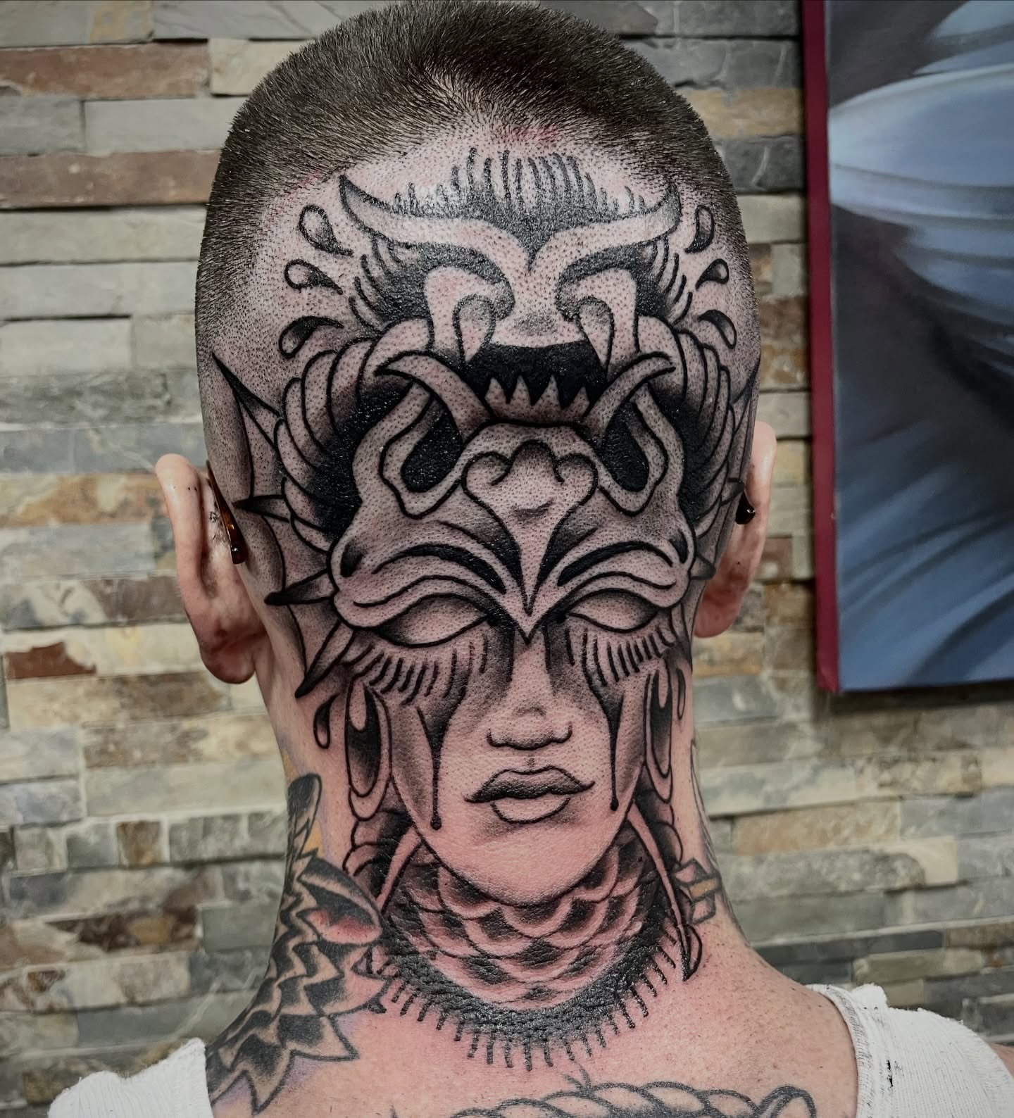 Tattoo by @jasonansley — black_and_grey, geometric