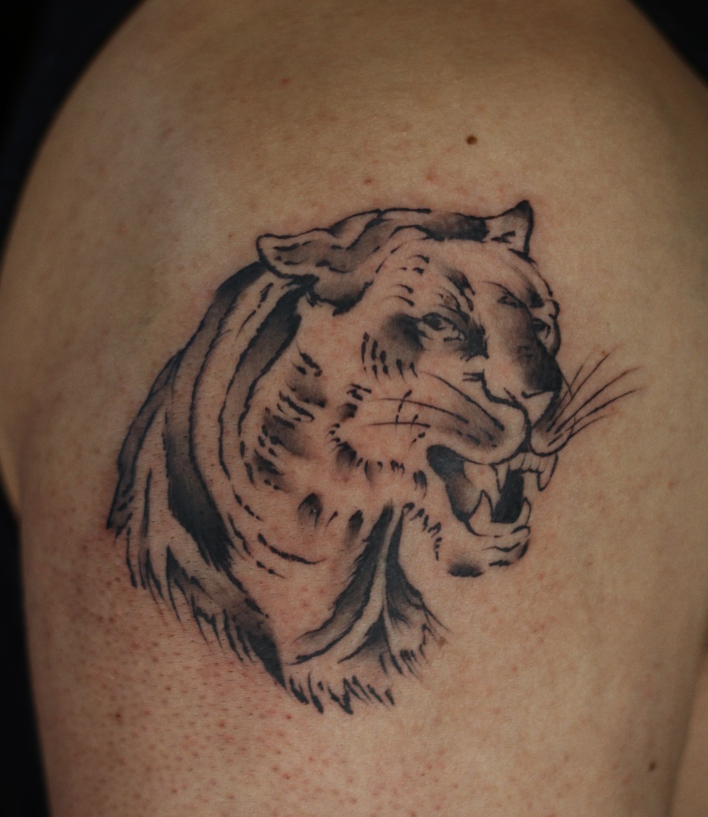 Tattoo by @nik.checots — black_and_grey
