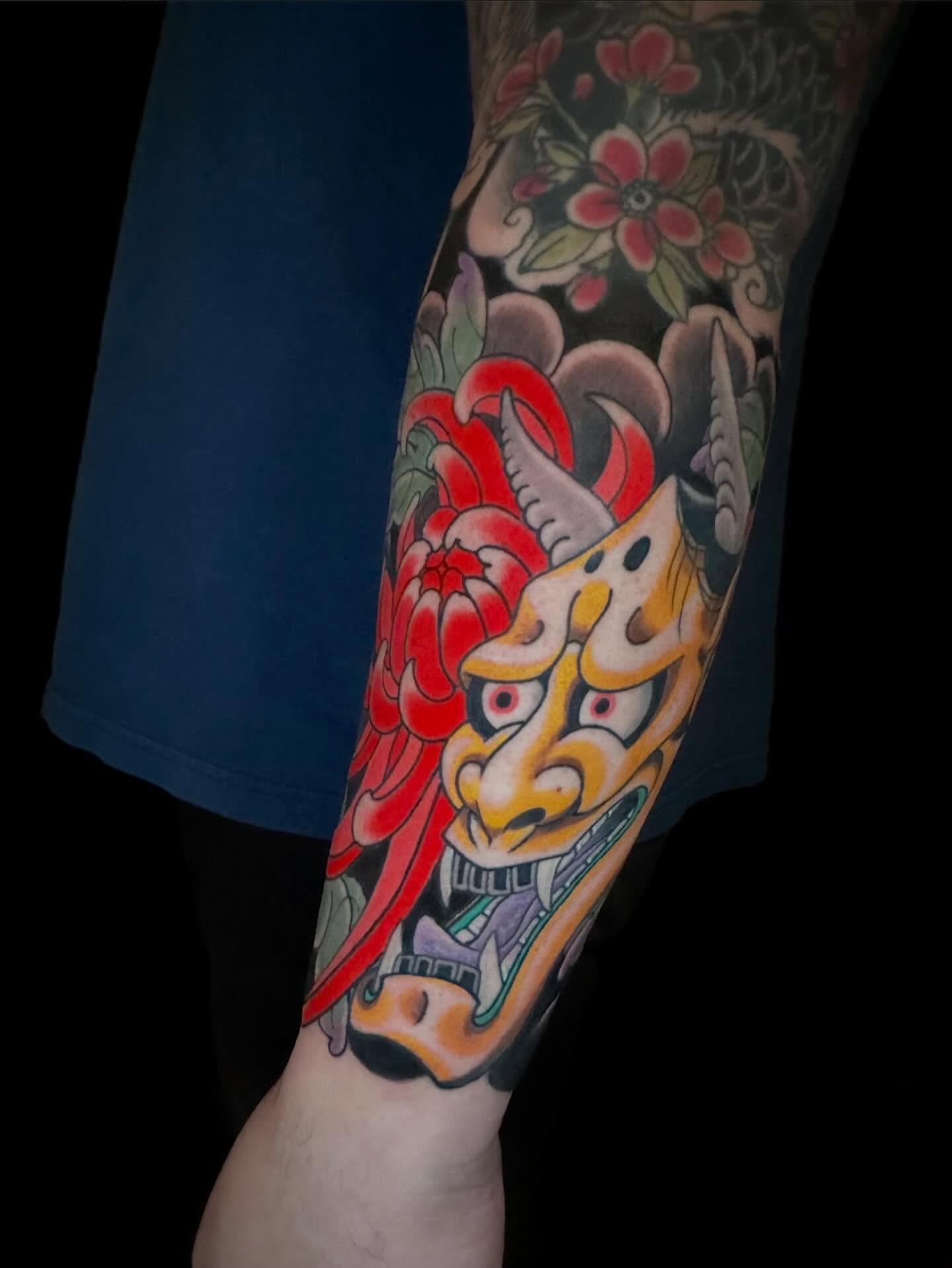 Tattoo by @meanoldtim — american_traditional, japanese_irezumi