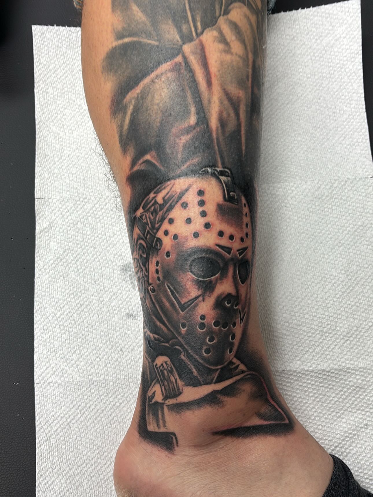 Tattoo by @jesusmunster — black_and_grey, realism