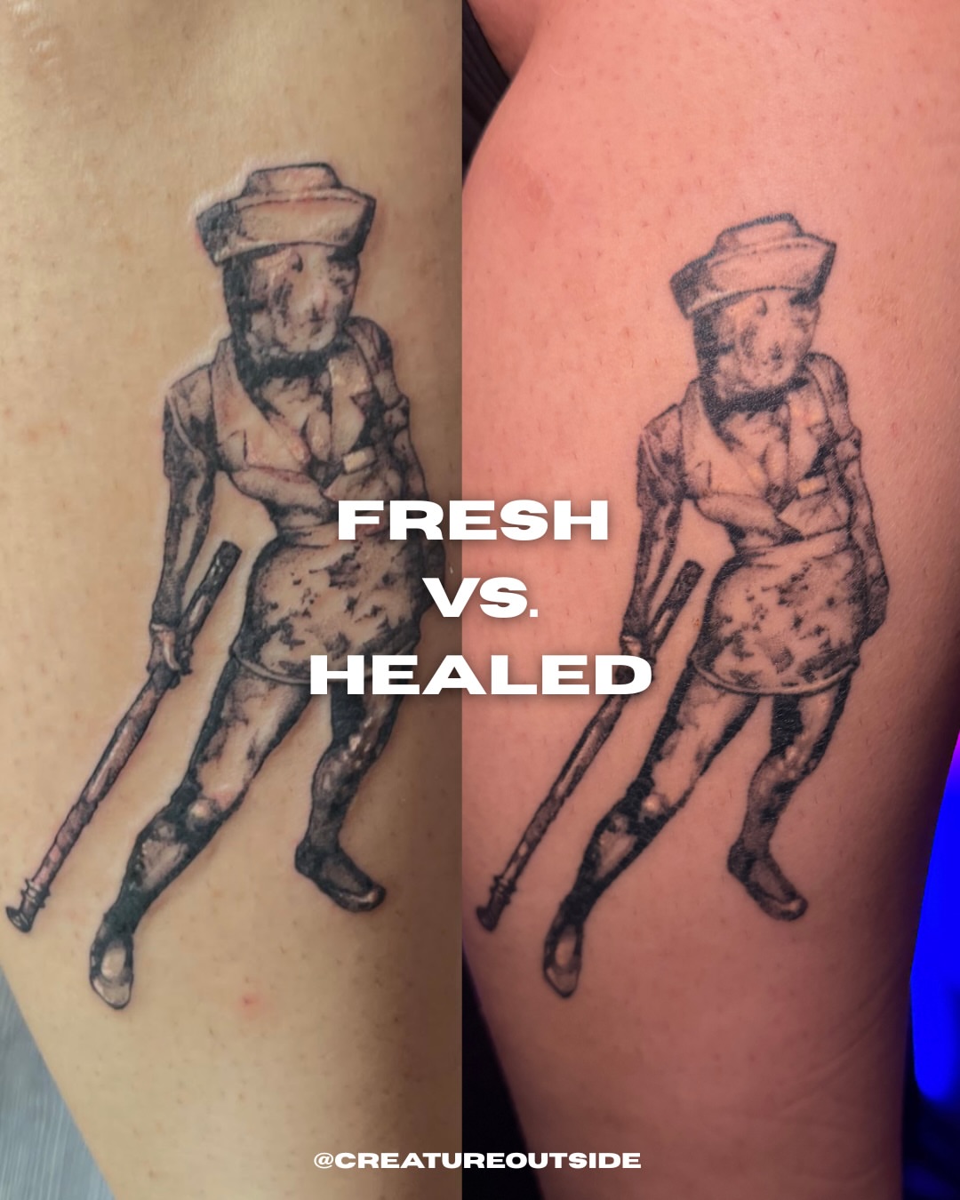 Soldier black and grey tattoo on the upper arm by ✧Lee Ortiz