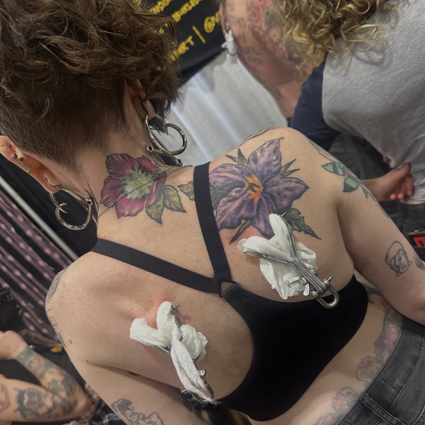 Floral arrangement American traditional tattoo on the shoulder by kira