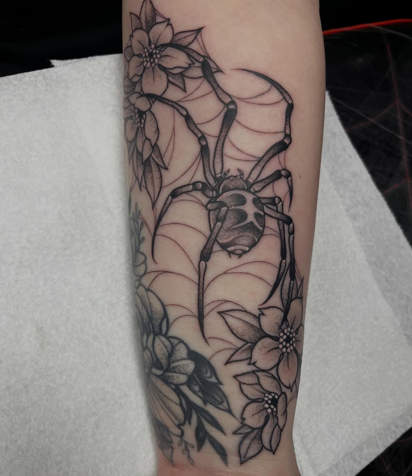 Tattoo by @oliviawhantattoos — dotwork, black_and_grey