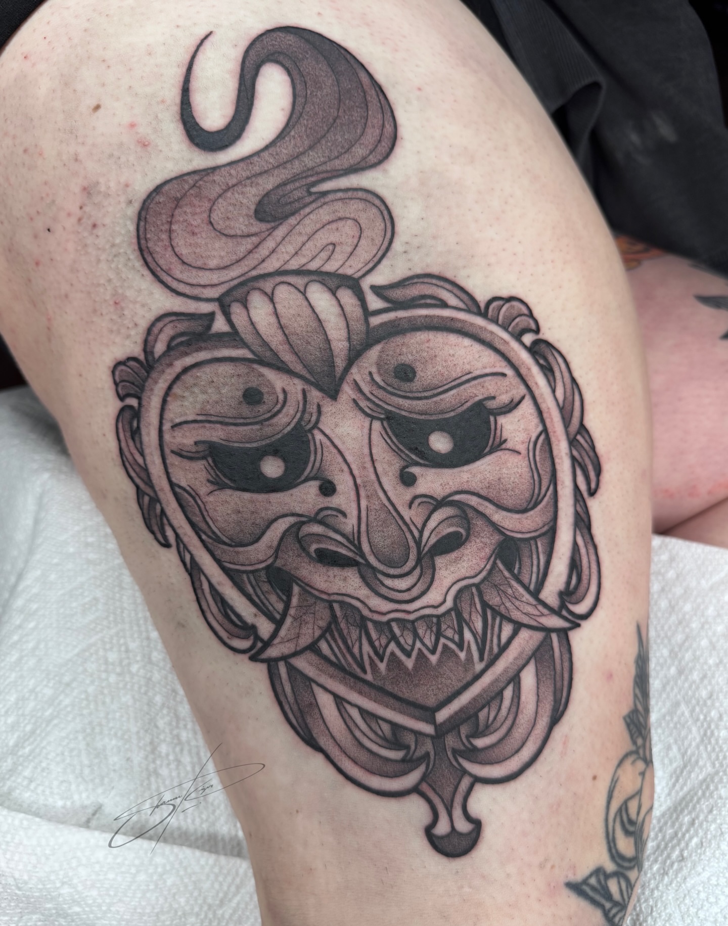 Tattoo by @shawndoestattoos — black_and_grey