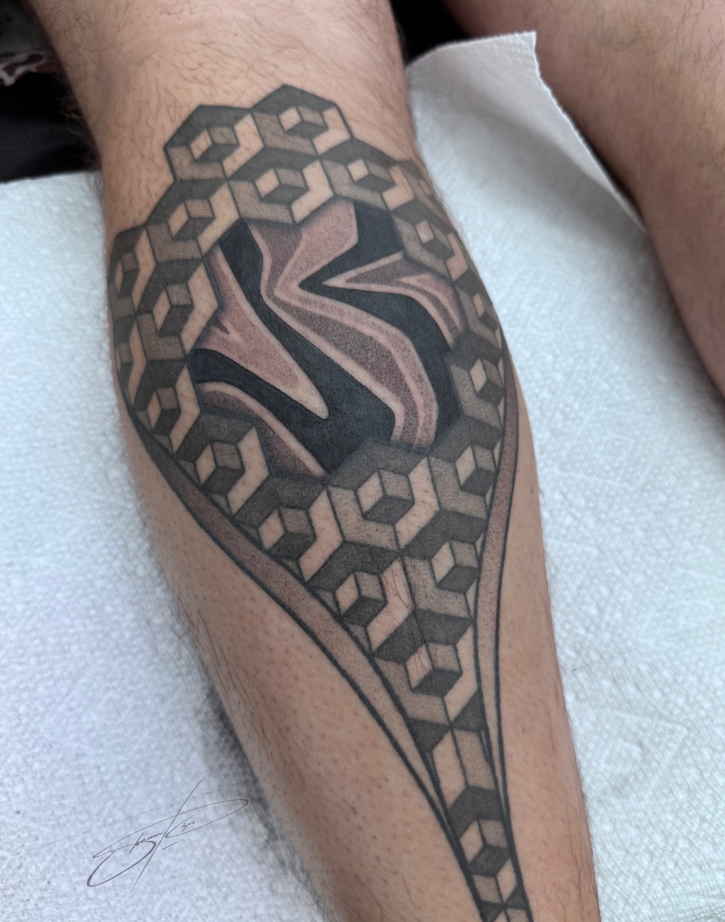Tattoo by @shawndoestattoos — geometric