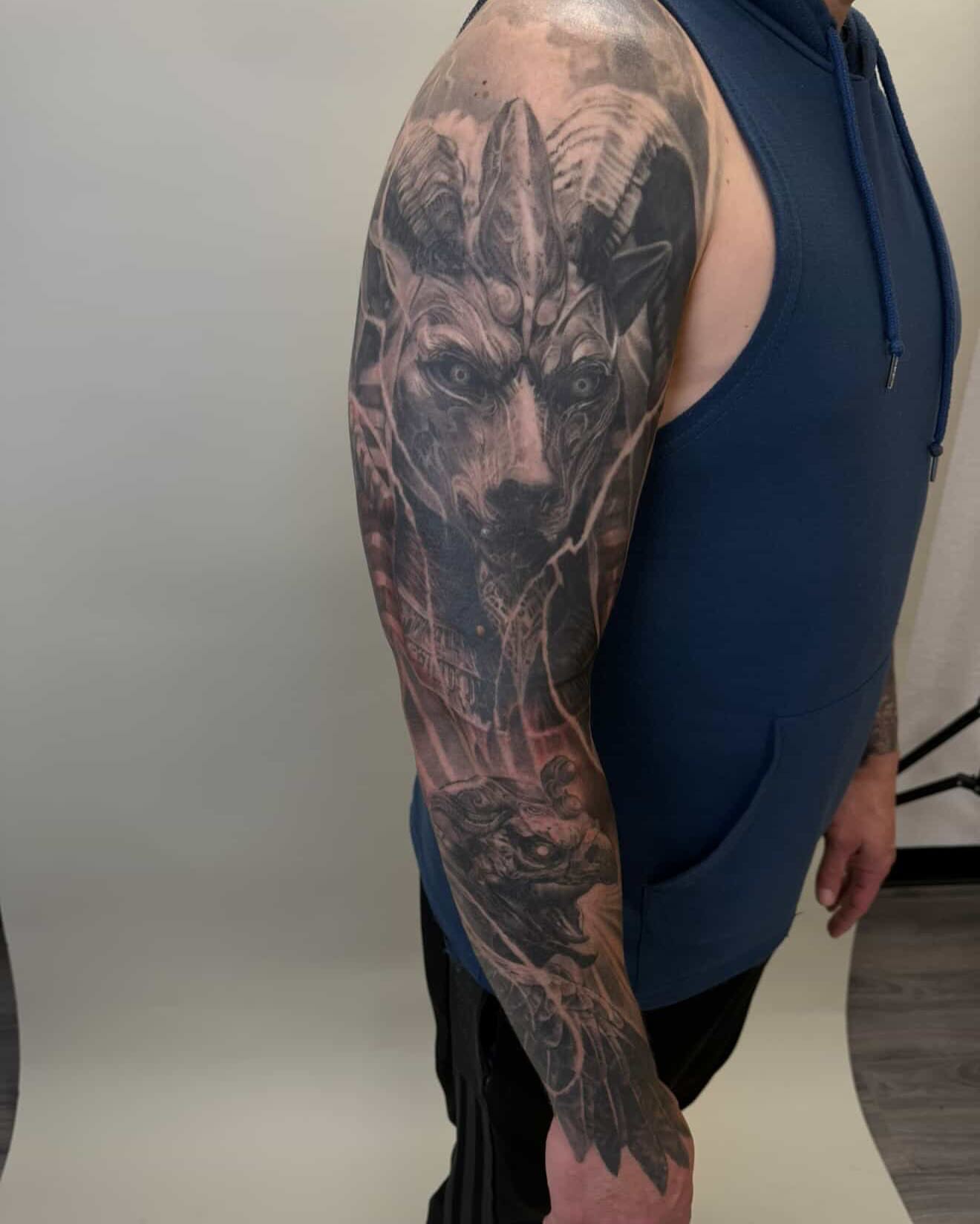 Tattoo by @inkbytrav — realism, dark_realism