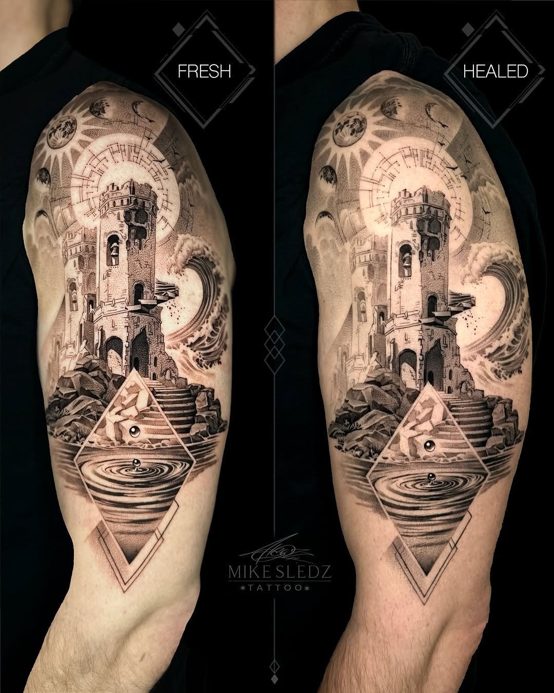 Tattoo by @mikesledz — black_and_grey, realism