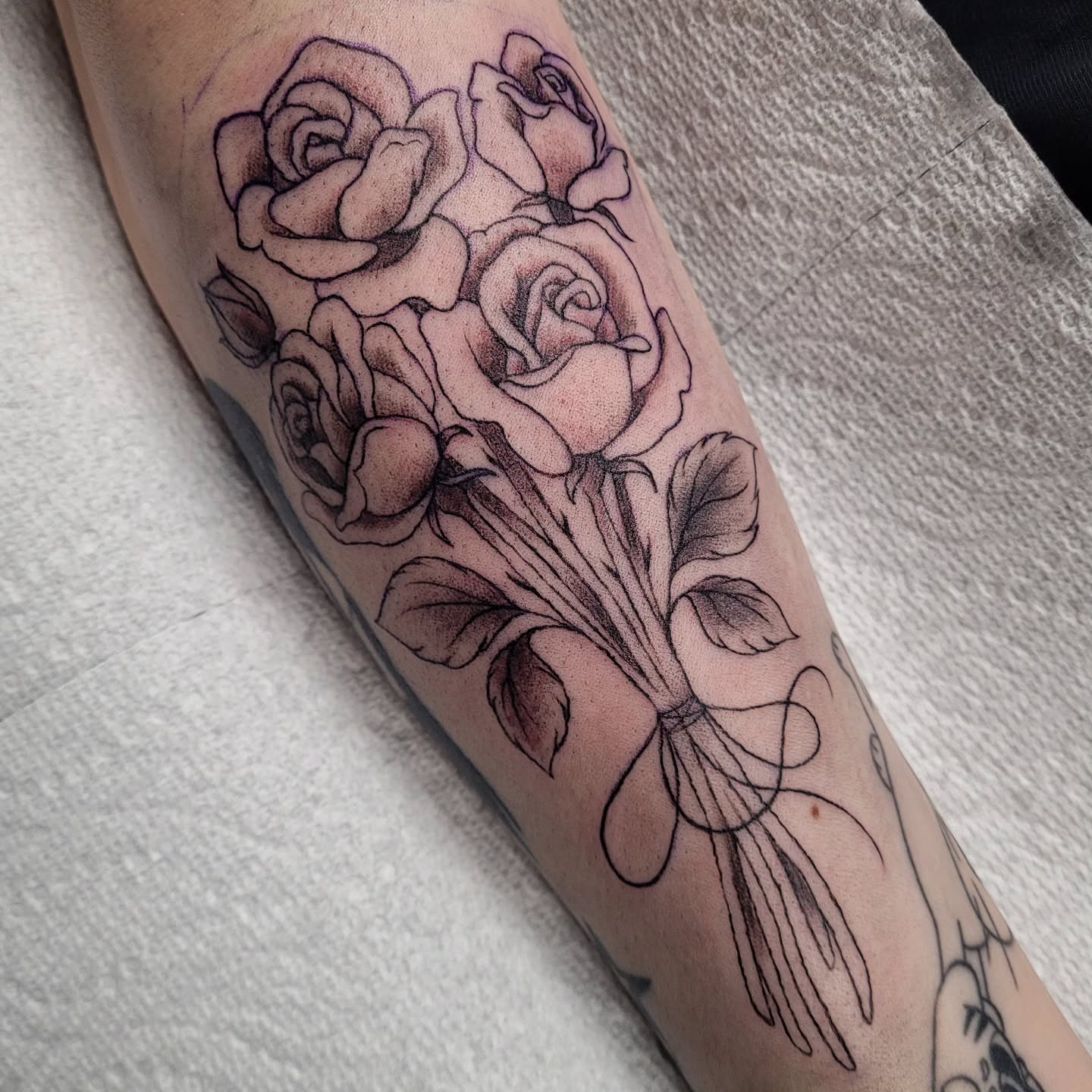 Tattoo by @lariendragon — dotwork, black_and_grey