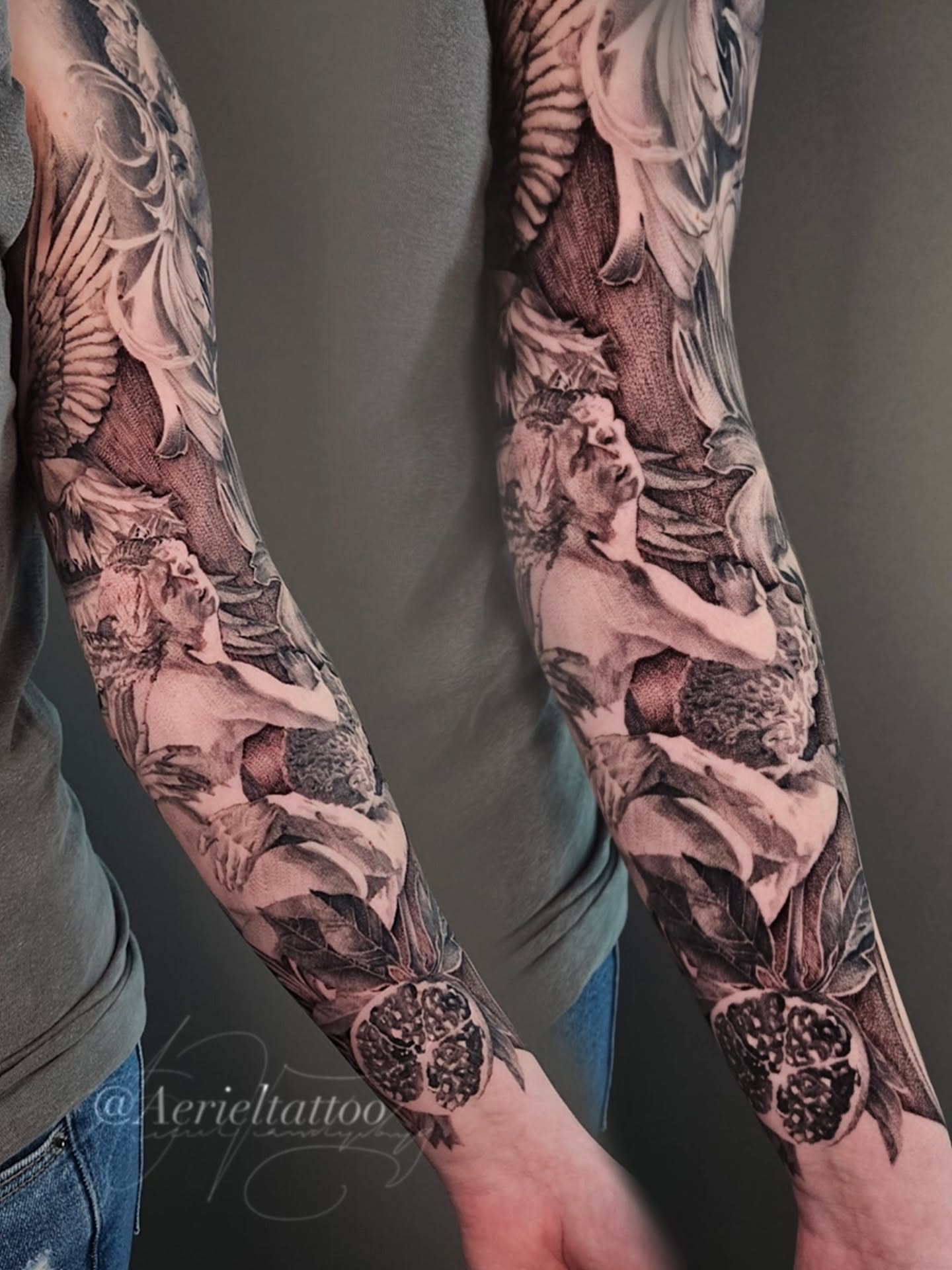 Tattoo by @aerieltattoo — realism, dotwork