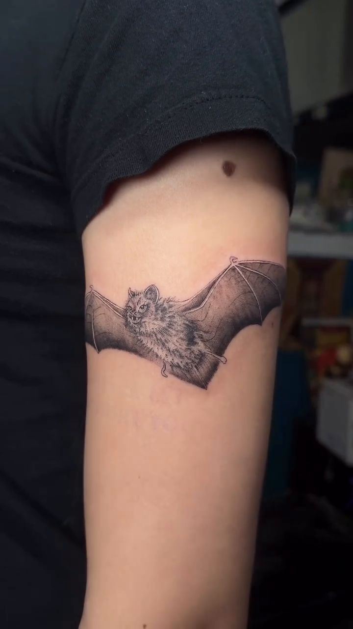 Bat realism tattoo by star🪭