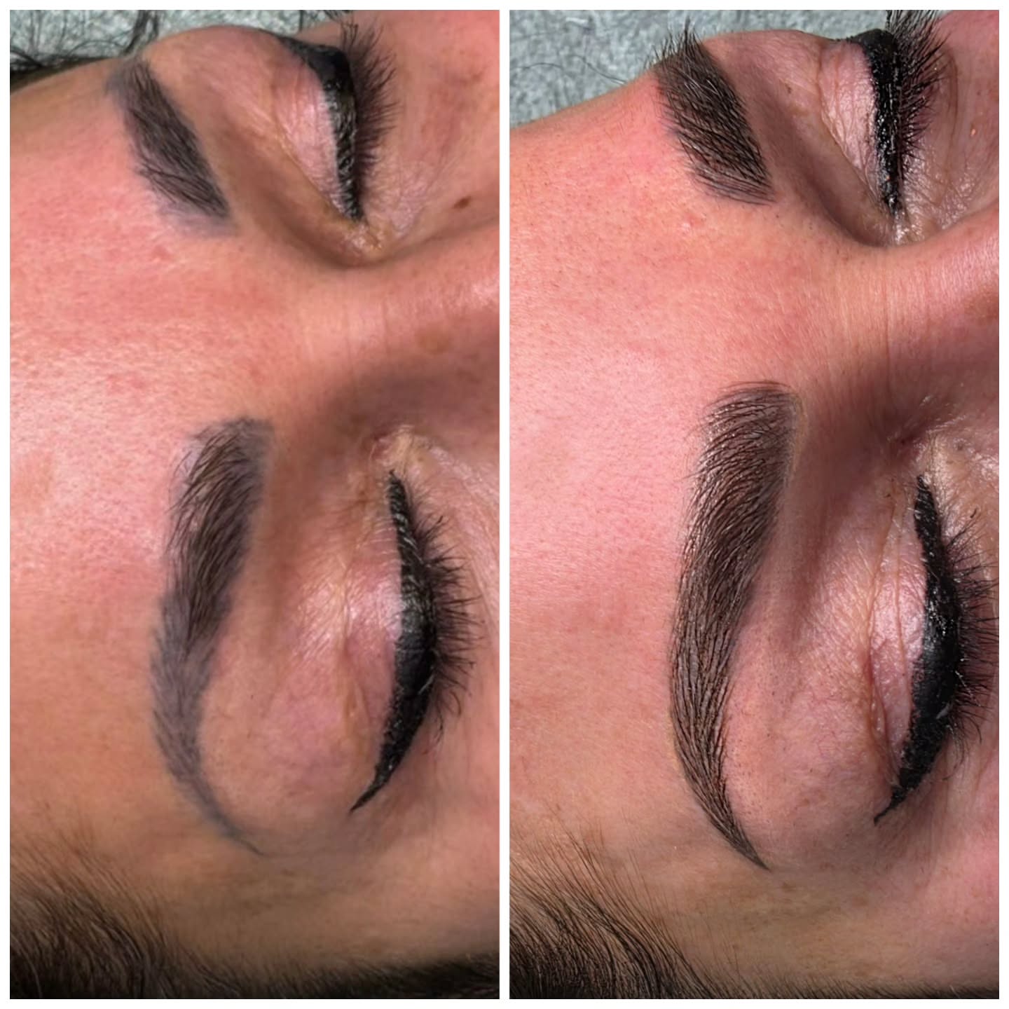 Eyebrows black and grey tattoo on the head by 𝔻𝕖𝕣𝕣𝕚𝕔𝕜 𝔹𝕦𝕪𝕖𝕒, East Aurora, New York