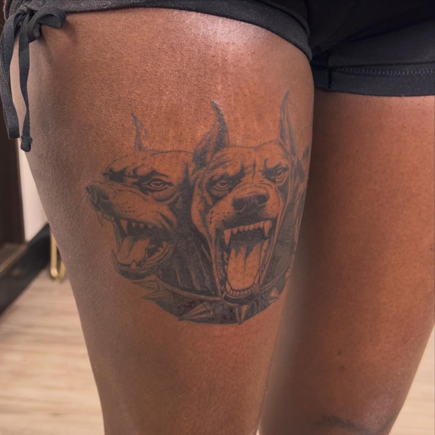 Tattoo by @gluhd_ink — black_and_grey, geometric