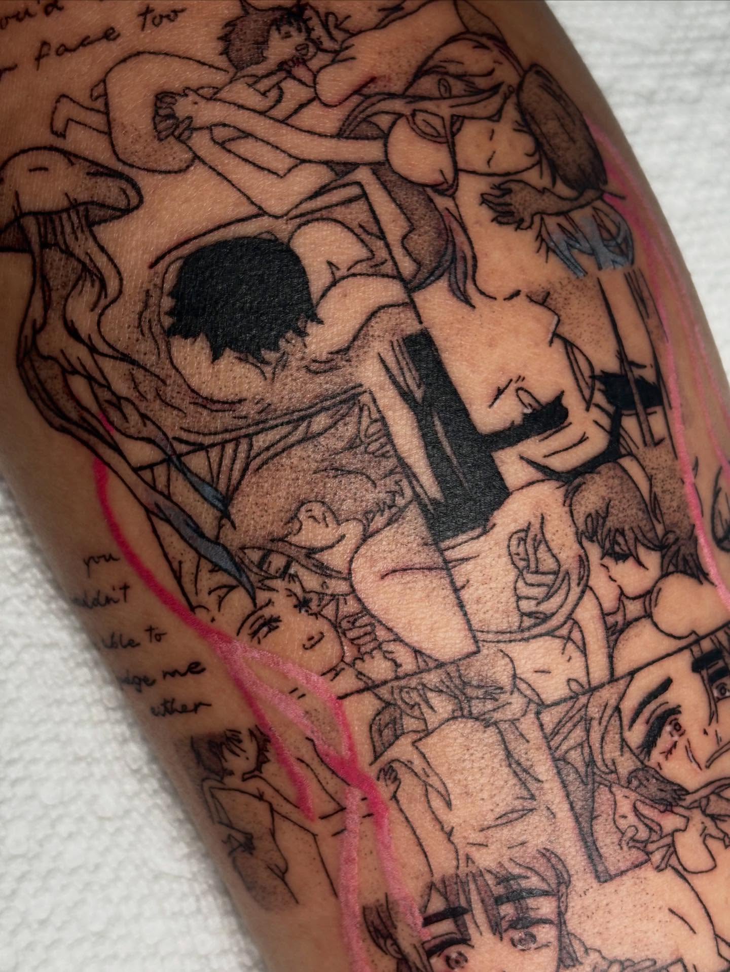 Anime characters anime tattoo on the forearm by mia aka chuu (◕ ˬ ◕ ✿)