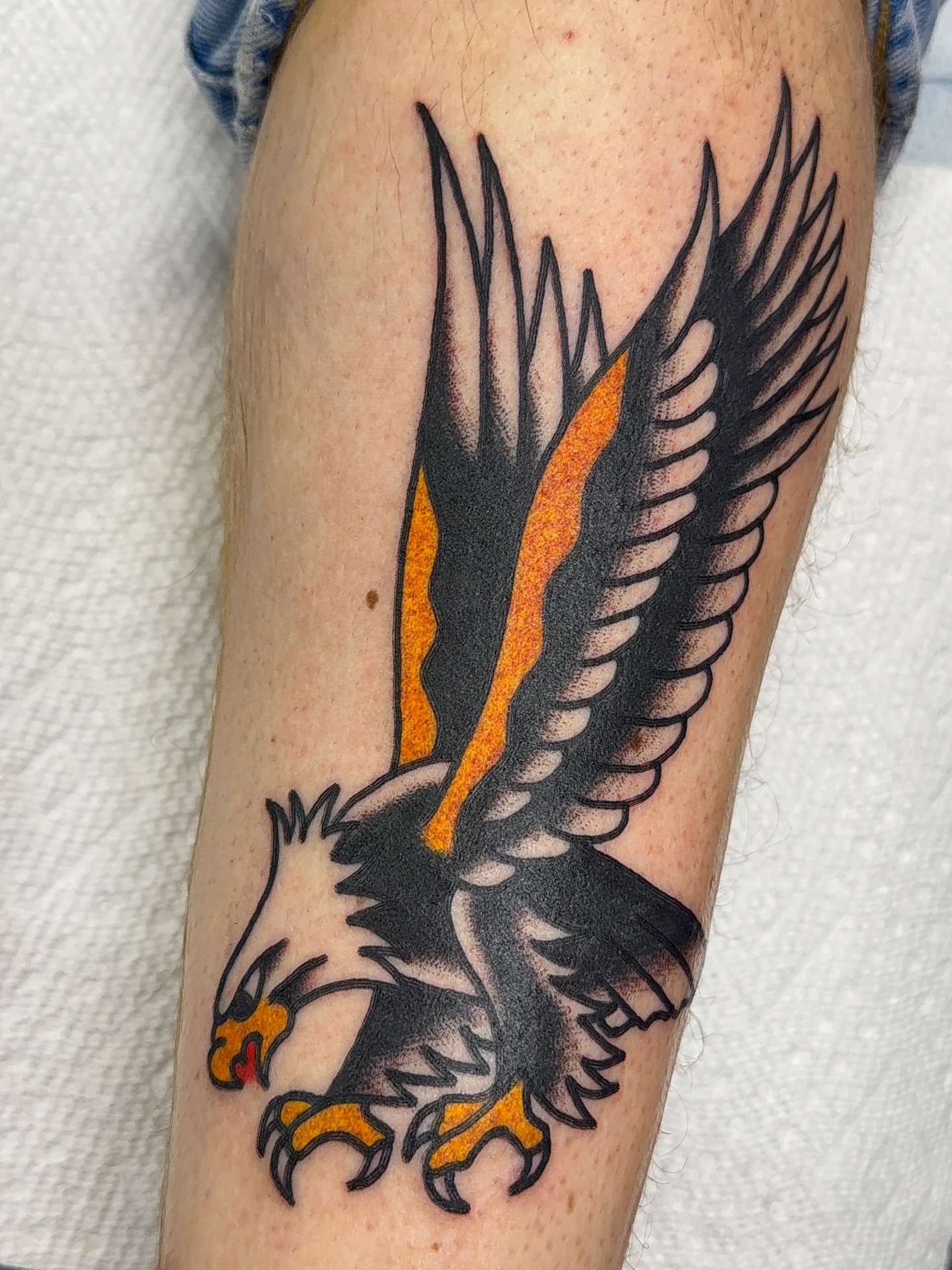 Eagle American traditional tattoo on the forearm by VAY