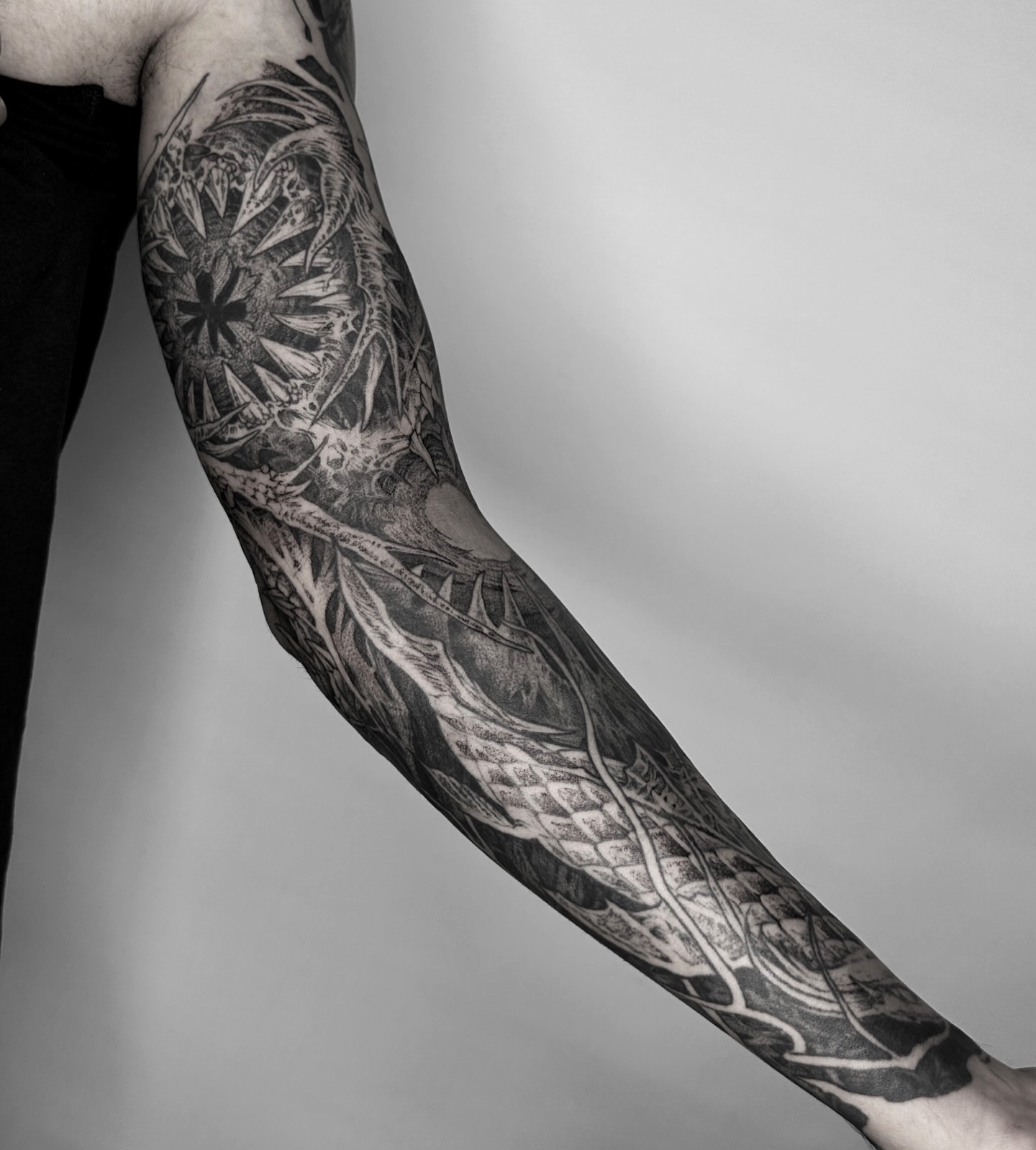 Tattoo by @panyvinoo — black_and_grey, geometric