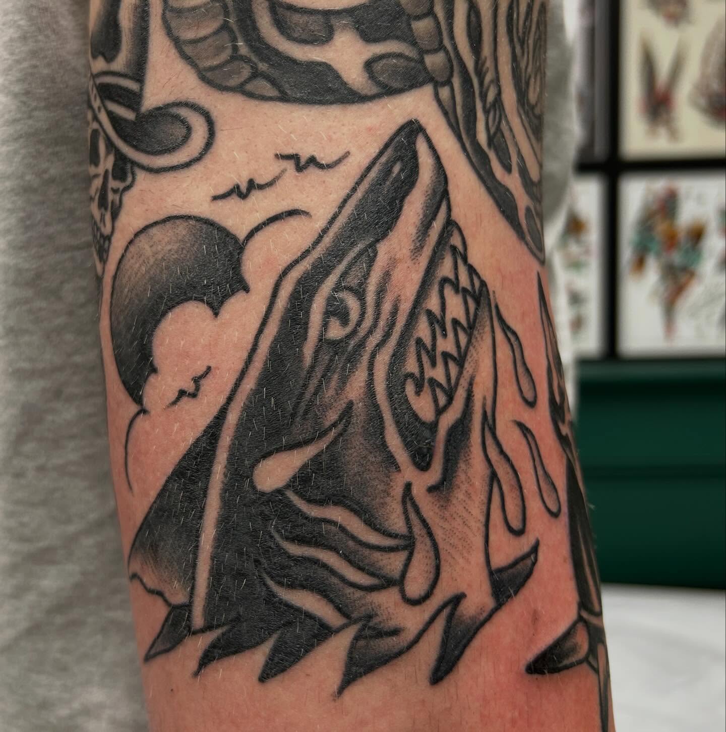 Tattoo by @erineinhorn — american_traditional, black_and_grey