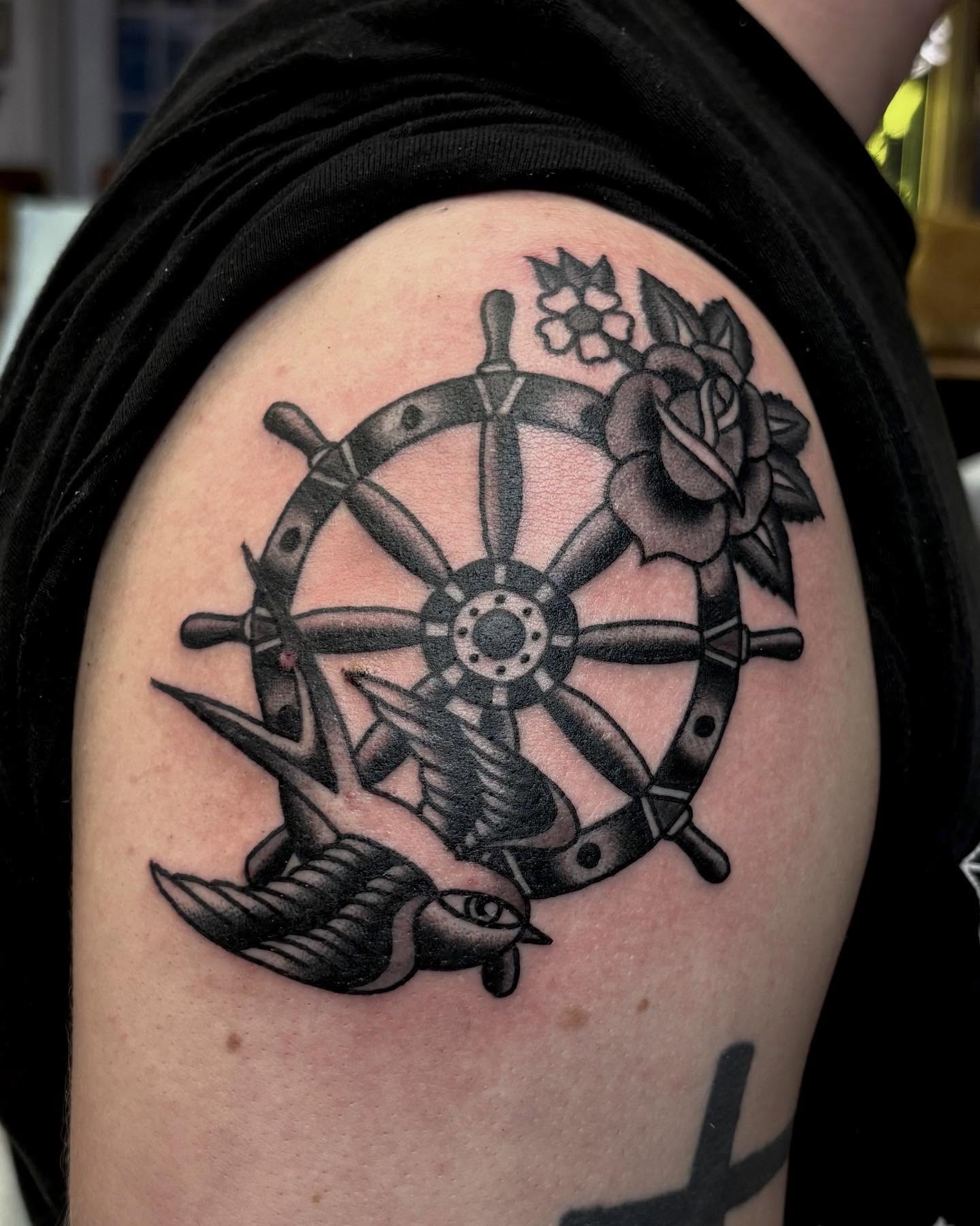 Tattoo by @homesicktat2 — american_traditional, black_and_grey