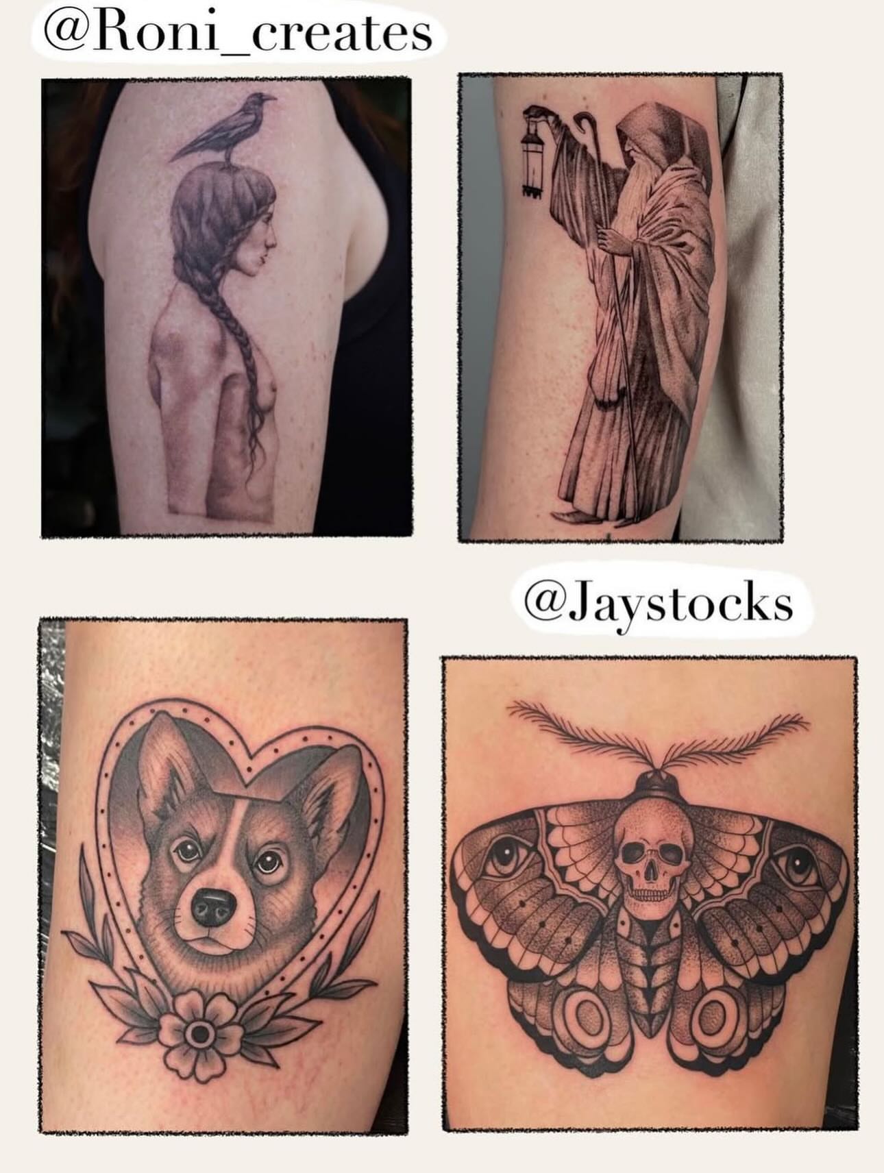 Woman with bird black and grey tattoo on the forearm by Zoe Arrigo