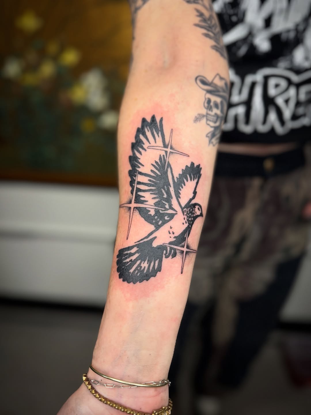 Tattoo by @lilmazetattoos — blackwork