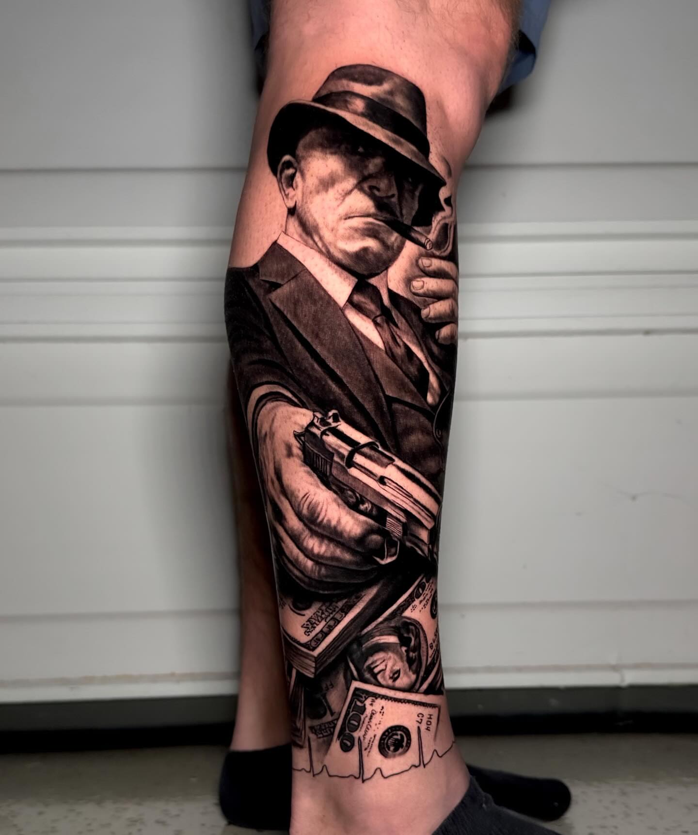 Tattoo by @saint.denis.ink — realism, black_and_grey