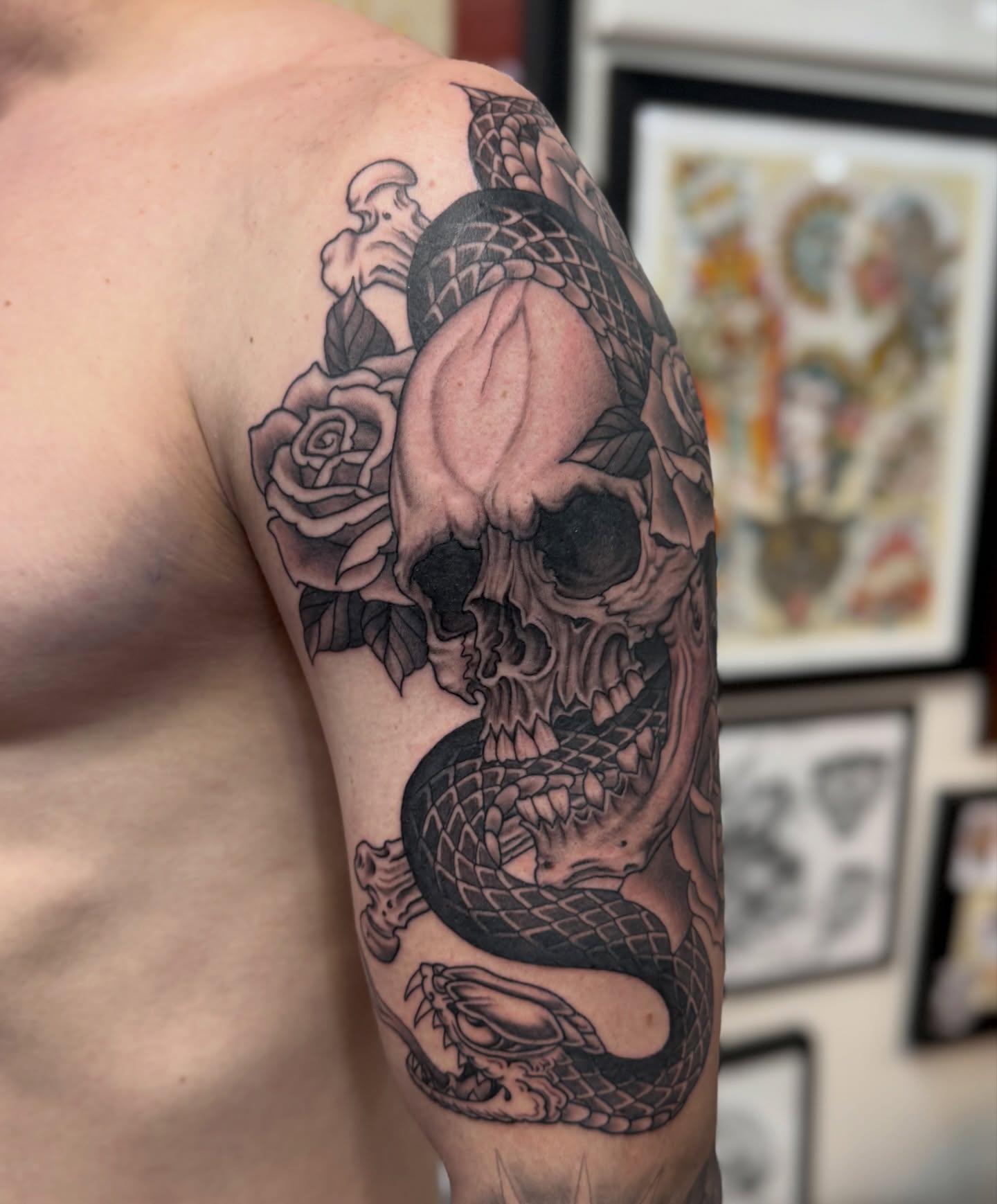 Tattoo by @ernie_portcity — black_and_grey, realism