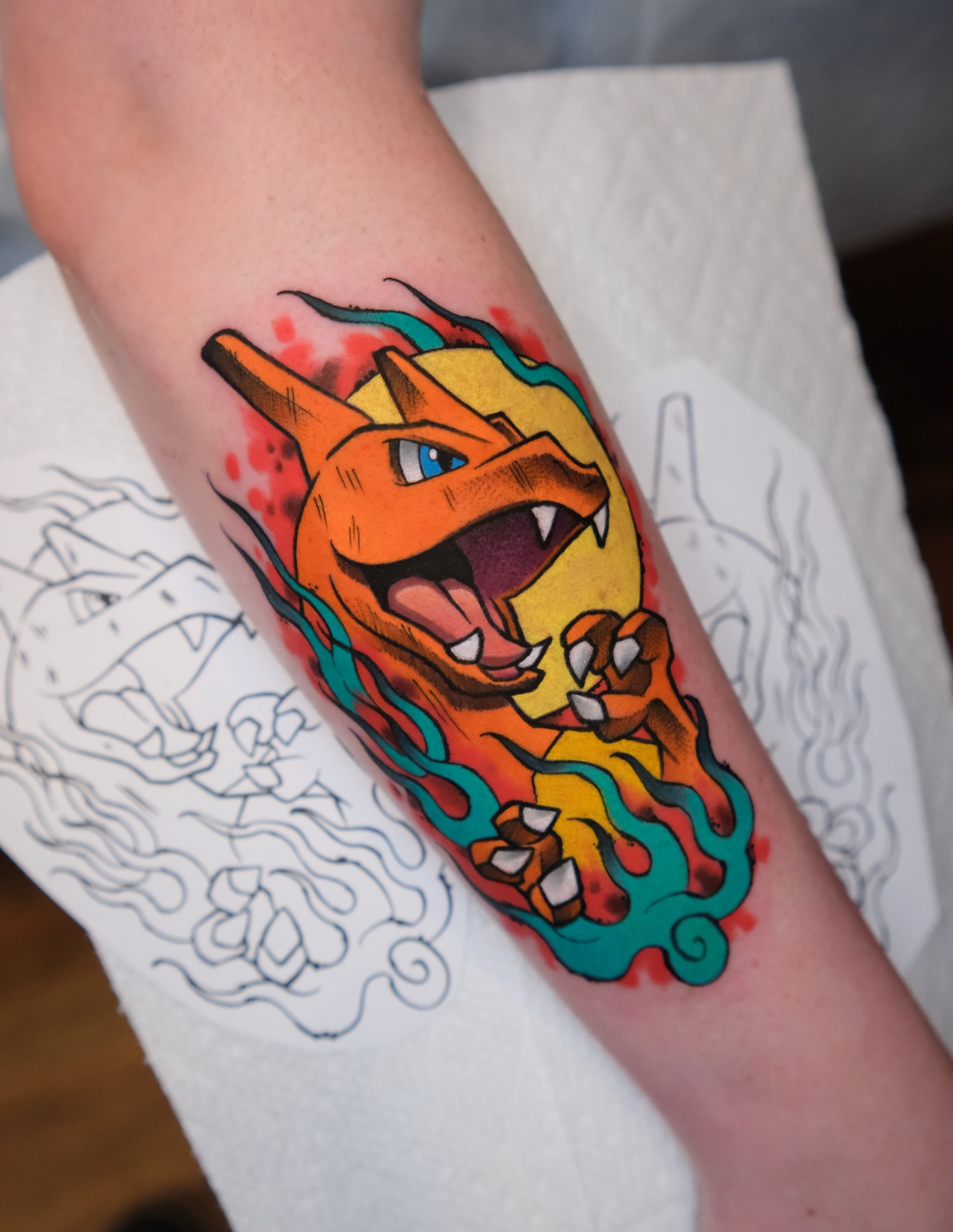 Tattoo by @coztic_tatt — new_school, watercolor