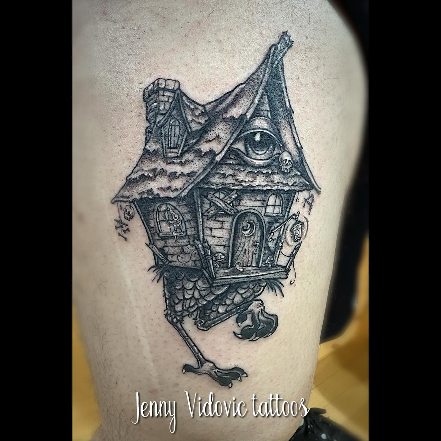 Tattoo by @turkeybasturz — black_and_grey, dark_realism