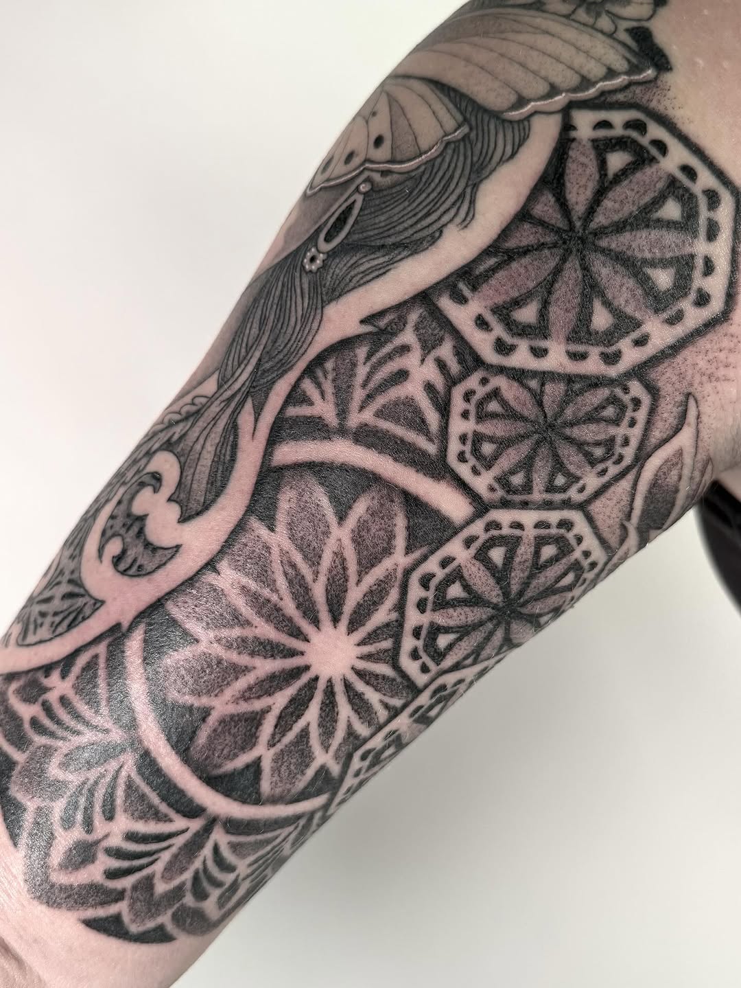 Tattoo by @luna_sea_tattoo — geometric, black_and_grey