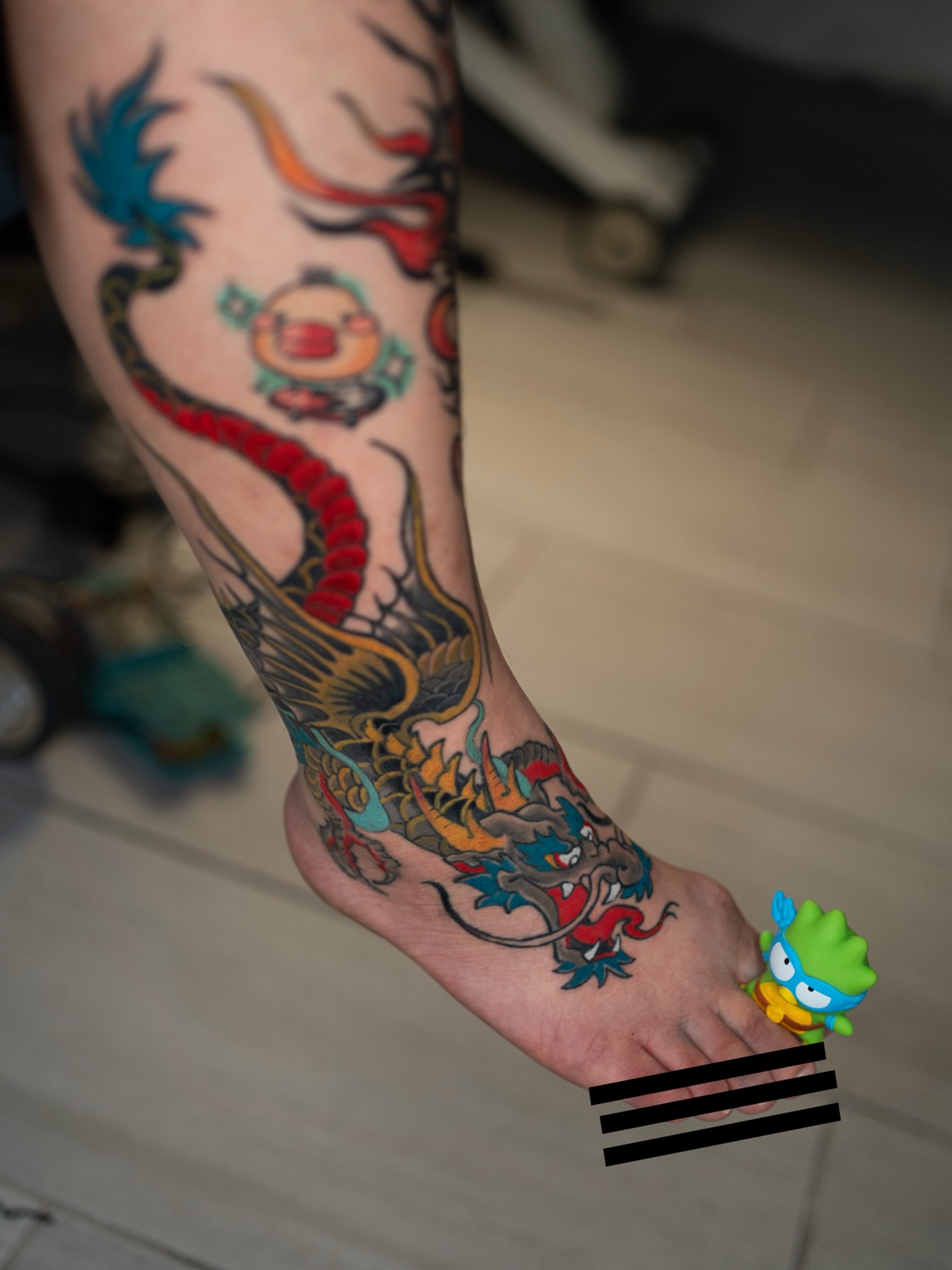 Dragon japanese irezumi tattoo on the foot by Lancinglove