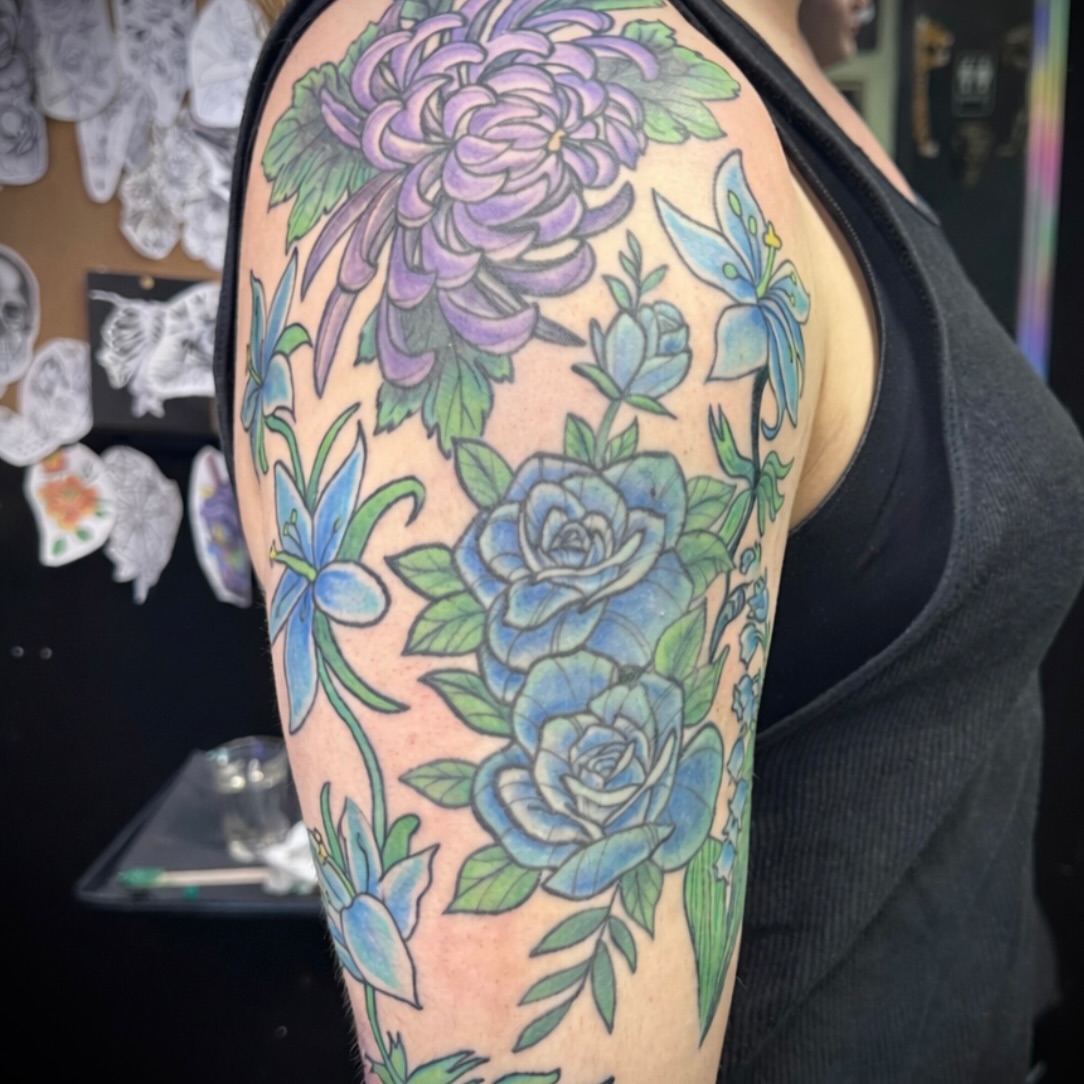 Tattoo by @needlecakeinc — american_traditional, dotwork
