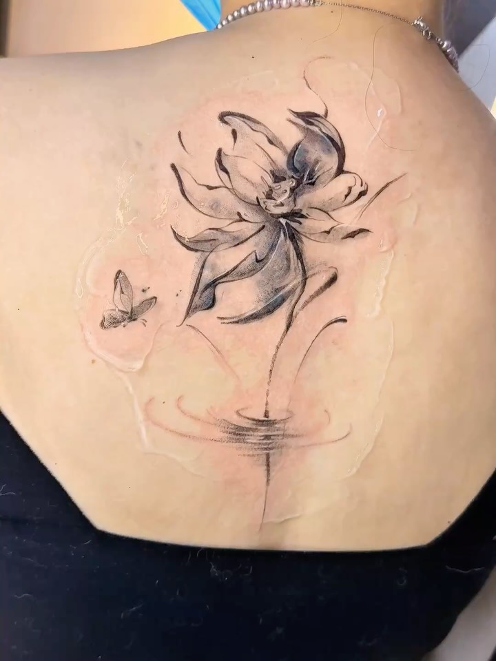 Tattoo by @90tattoo_ — black_and_grey