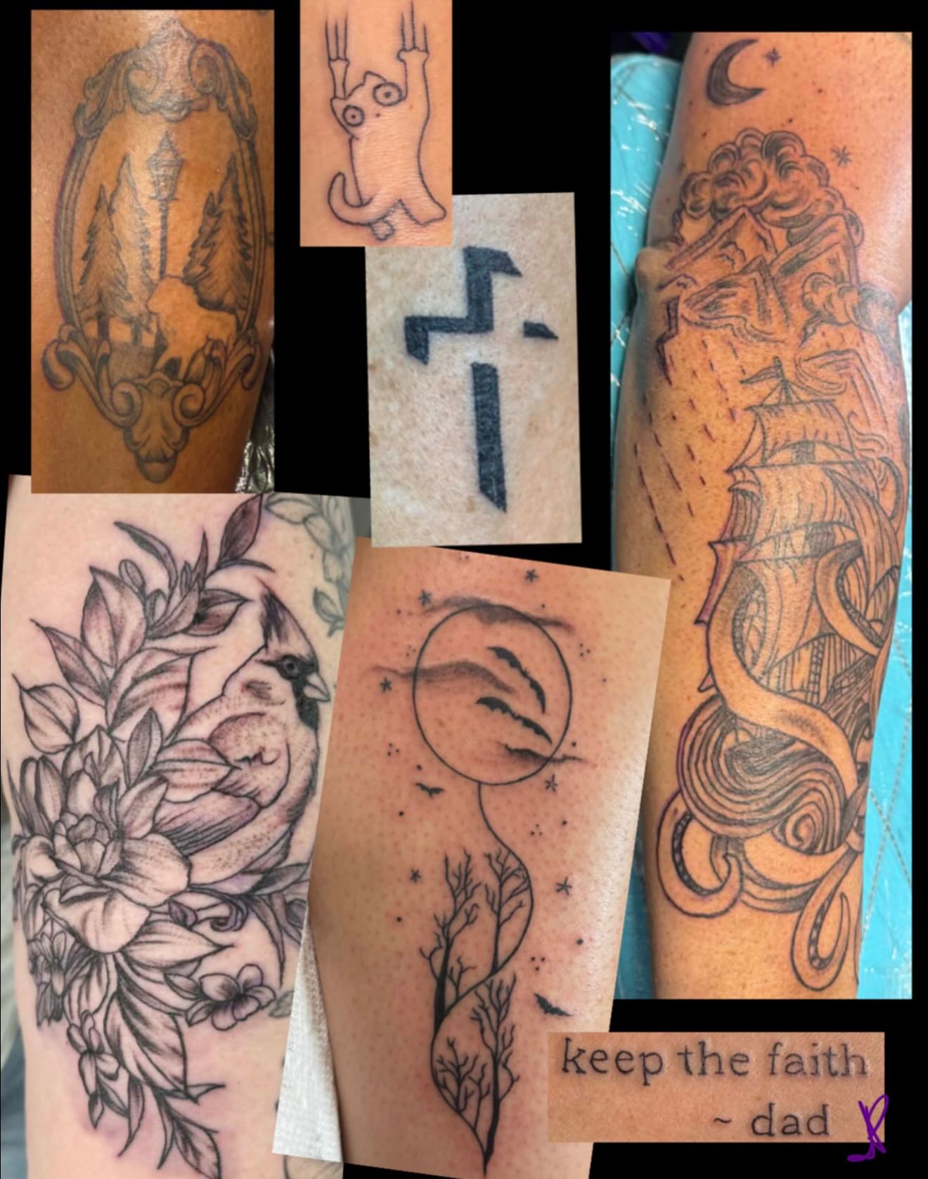 Tattoo portfolio black and grey tattoo by Jillian Pardy
