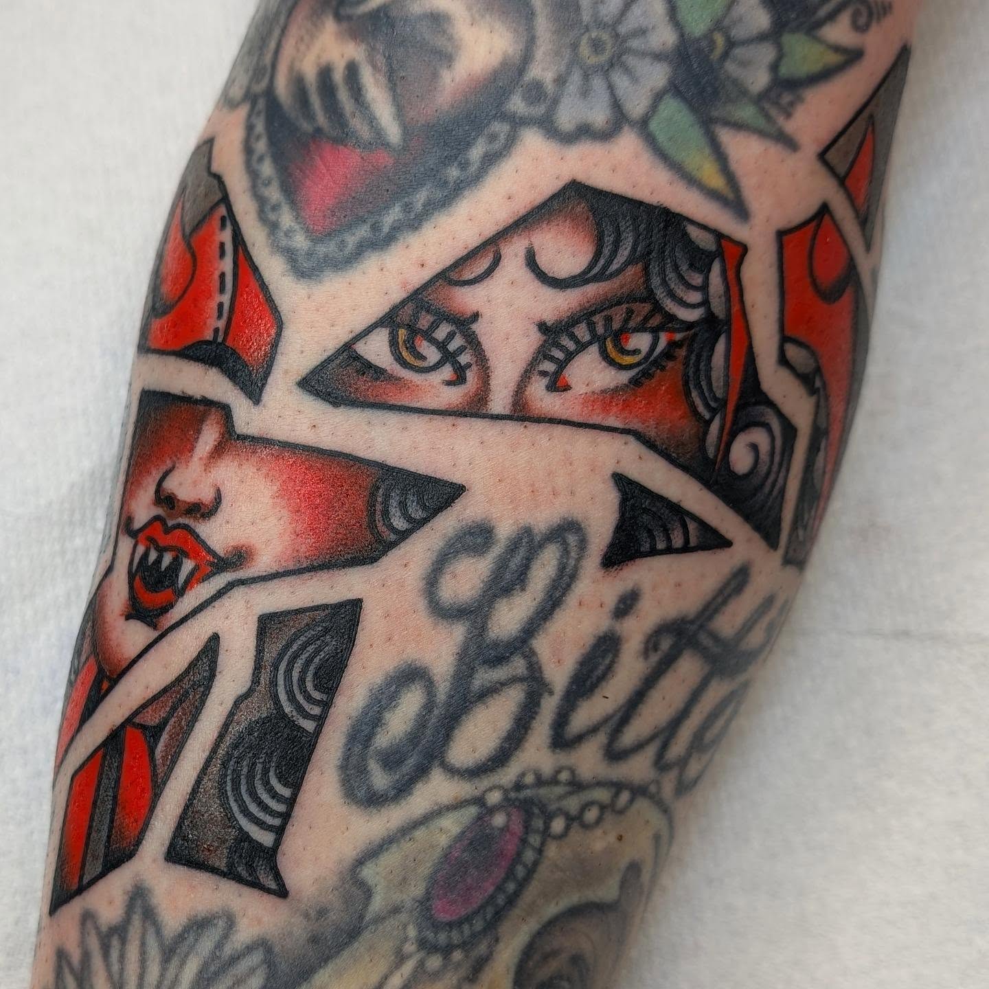 Tattoo by @jessicadoestattoos — american_traditional, neo_traditional
