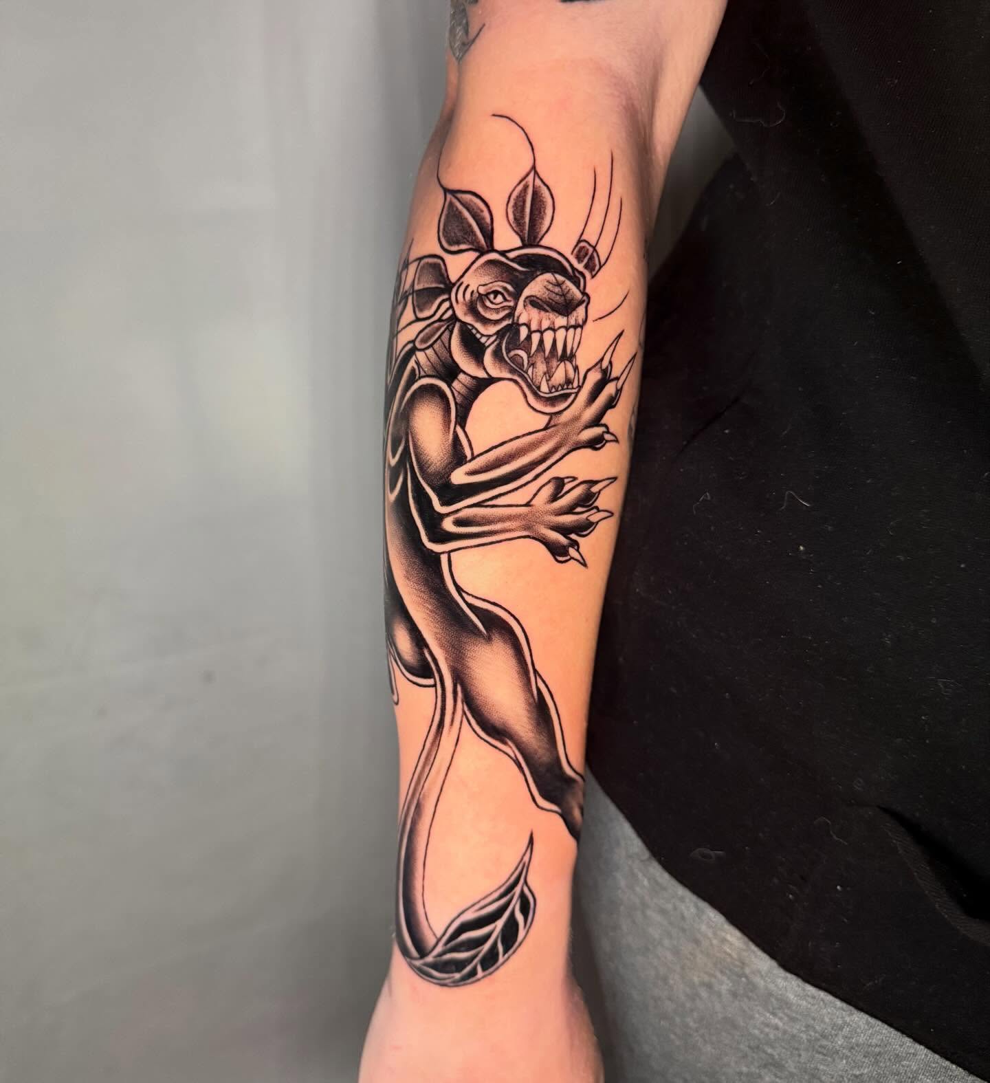 Tattoo by @hailyeahtattoos — black_and_grey