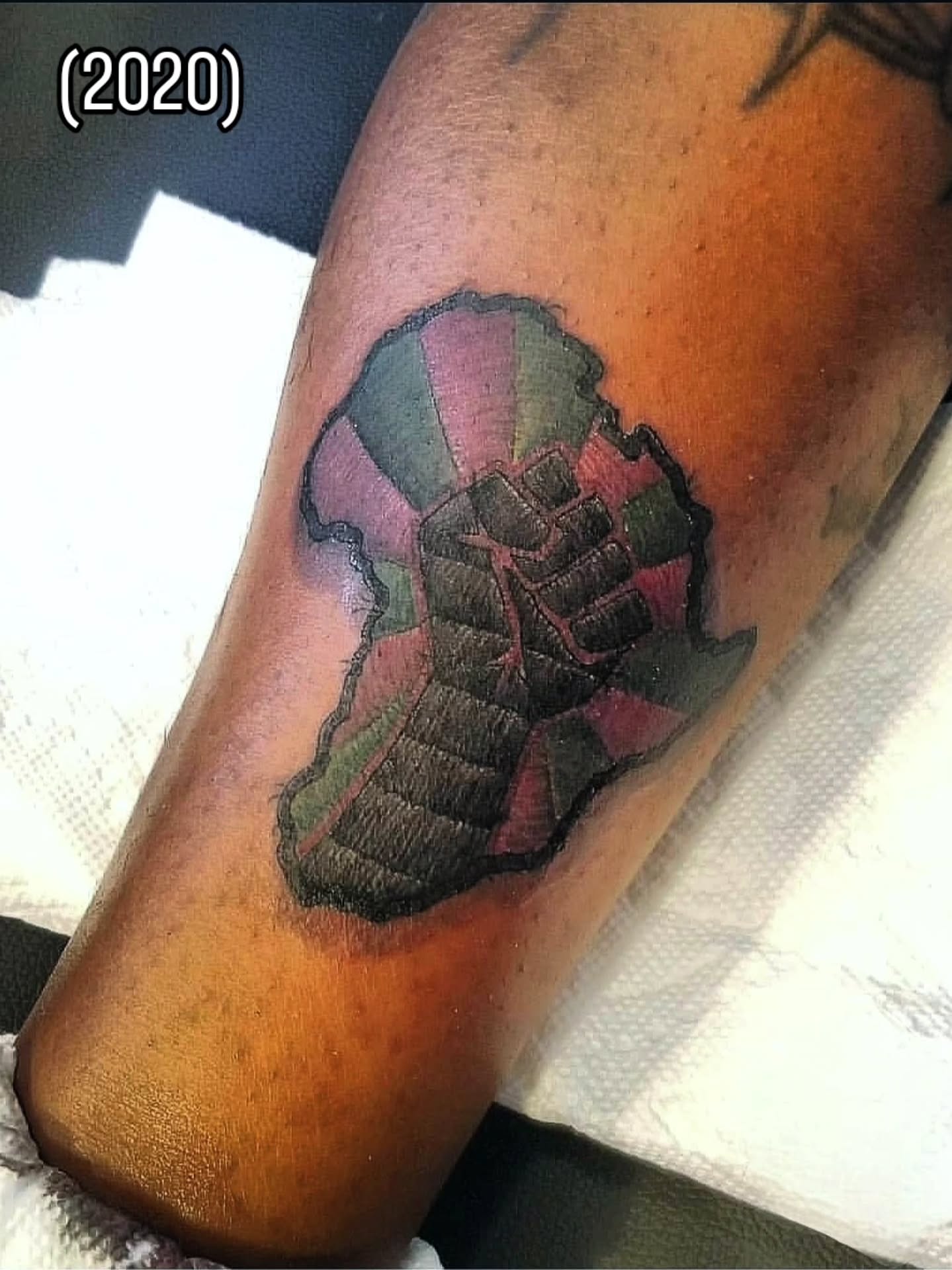 Fist American traditional tattoo on the forearm by ๐๐๐๐