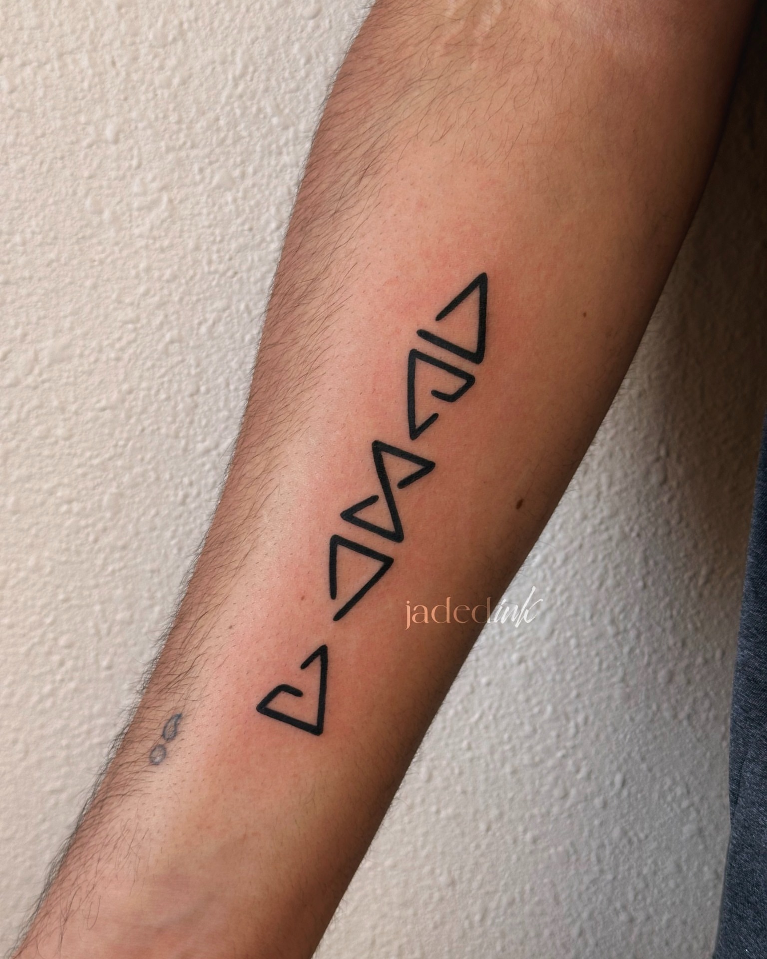 Geometric pattern geometric tattoo on the forearm by 𝑱𝒂𝒅𝒆𝒅 𝑰𝒏𝒌 𝑷𝒆𝒓𝒎𝒂𝒏𝒆𝒏𝒕 𝑴𝒂𝒌𝒆𝒖𝒑 & 𝑻𝒂𝒕𝒕𝒐𝒐