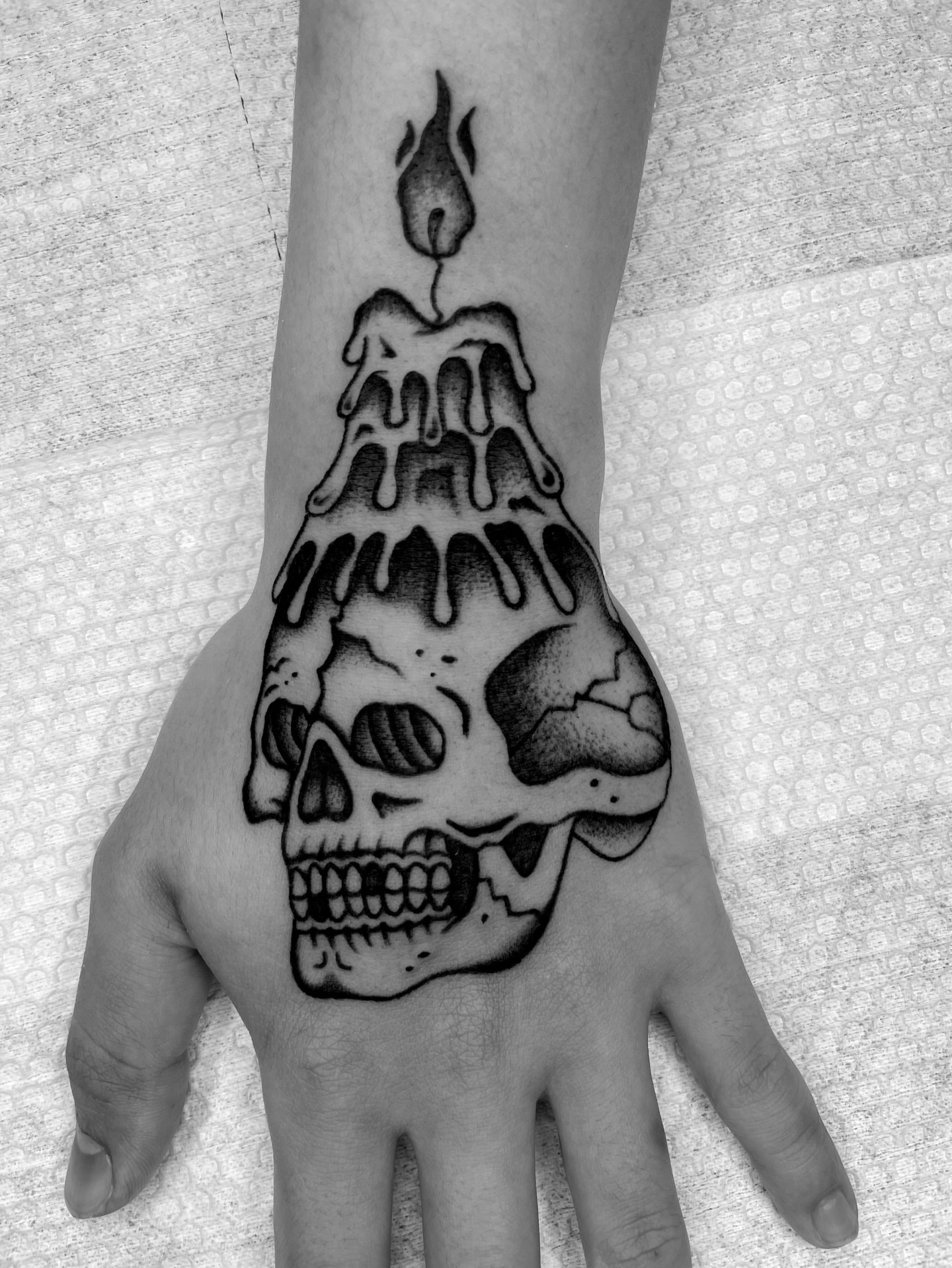 Tattoo by @hontraditional — black_and_grey, realism