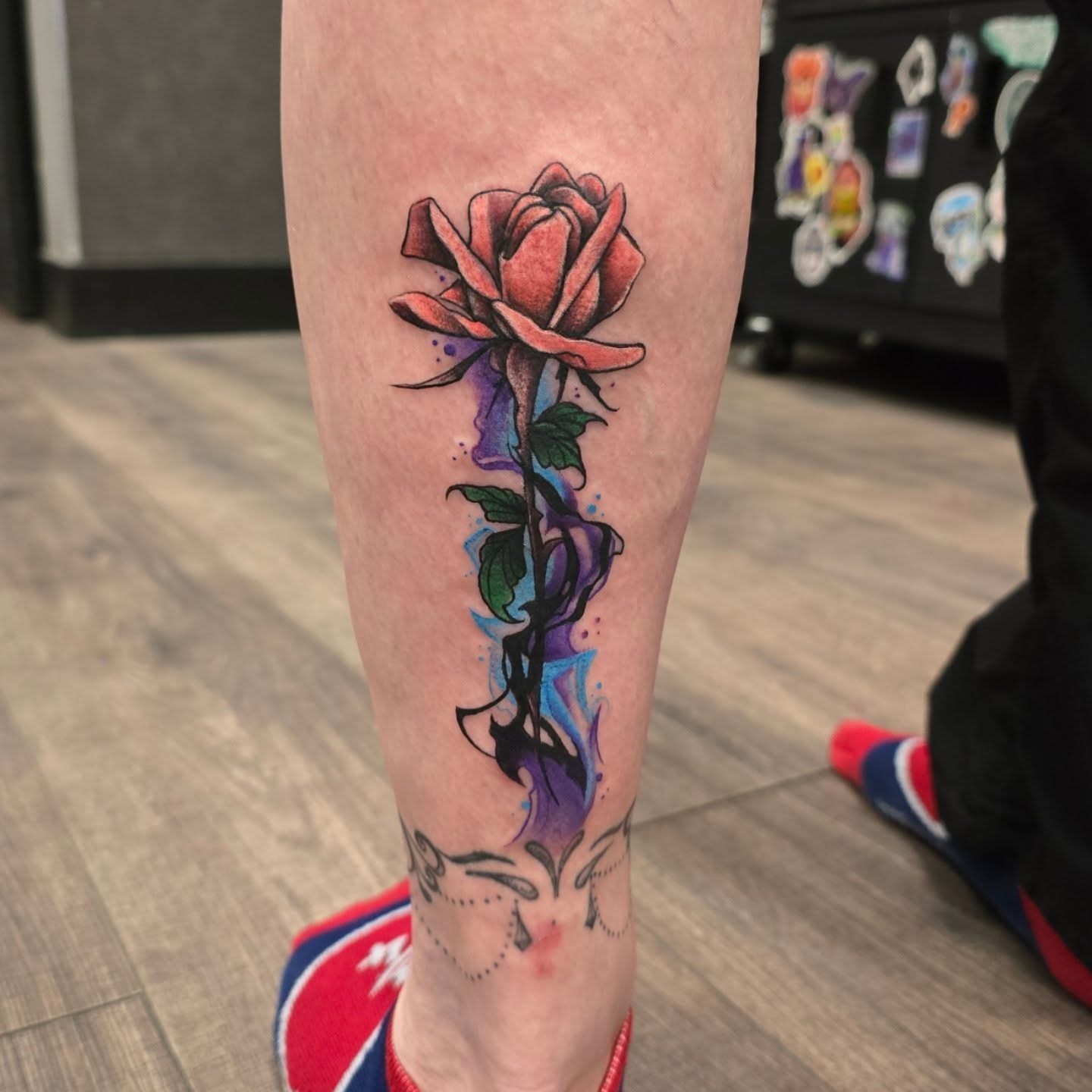 Tattoo by @cre8tionsink — american_traditional, dotwork