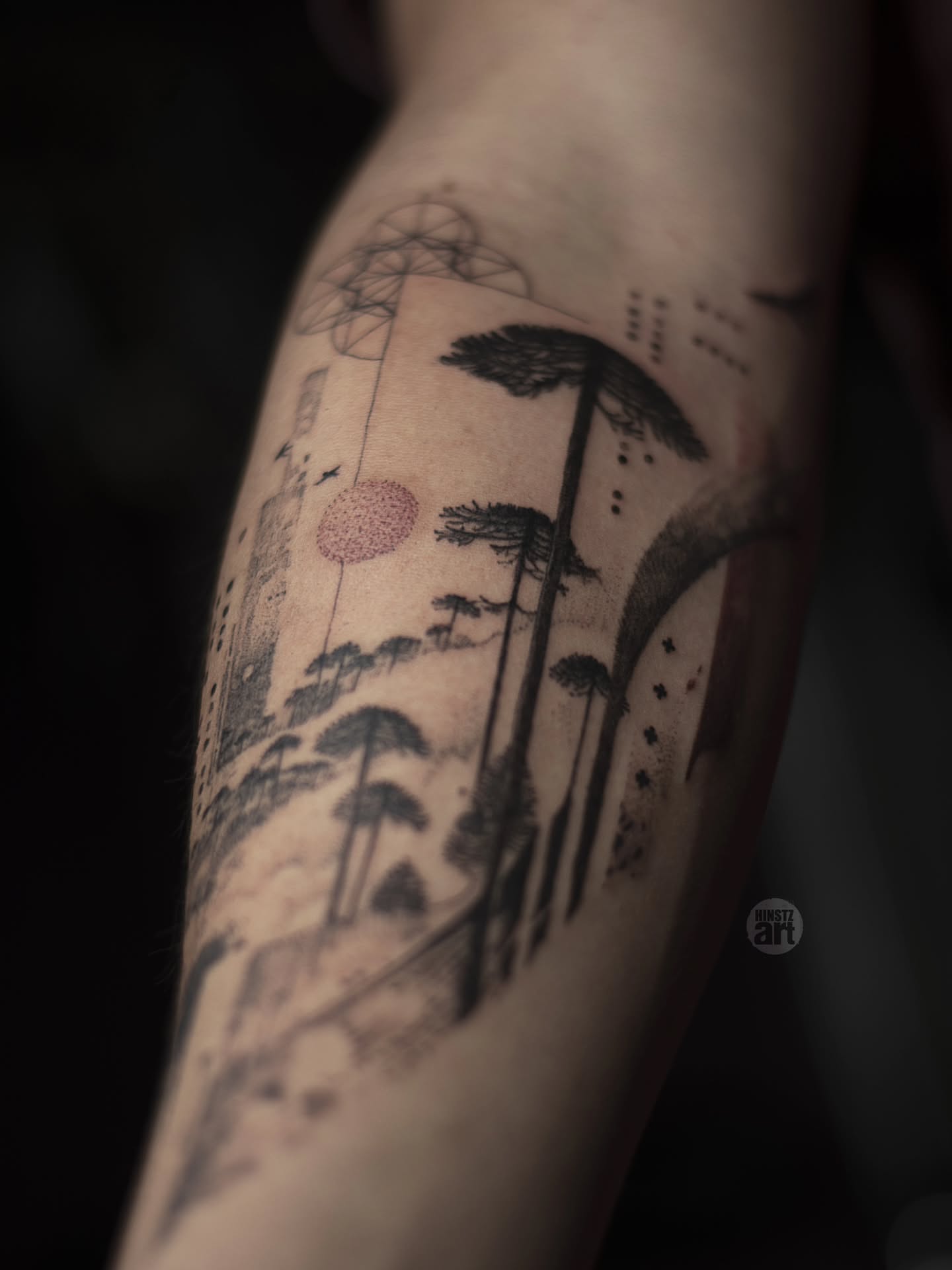 Tattoo by @hinstzart — black_and_grey, dotwork