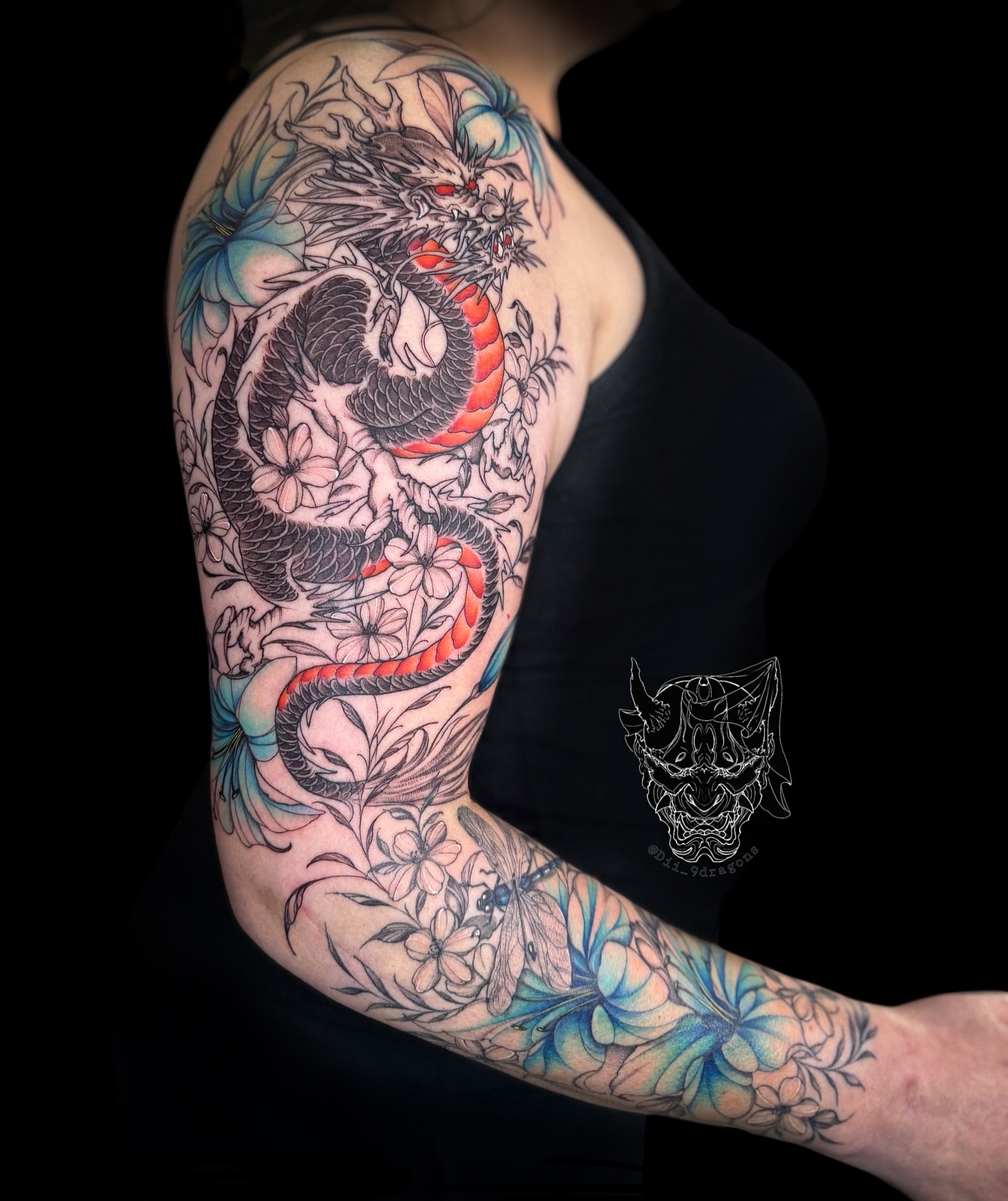 Tattoo by @dii_9dragons β japanese_irezumi, dotwork