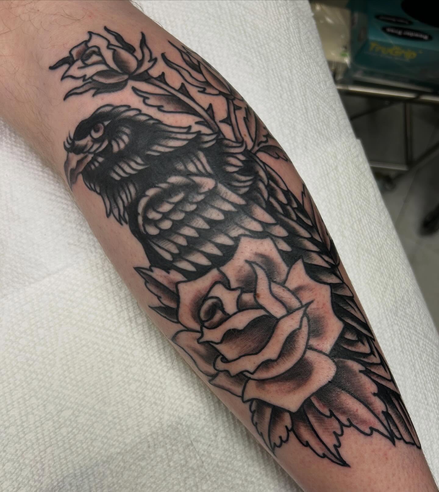 Tattoo by @erineinhorn — american_traditional, black_and_grey