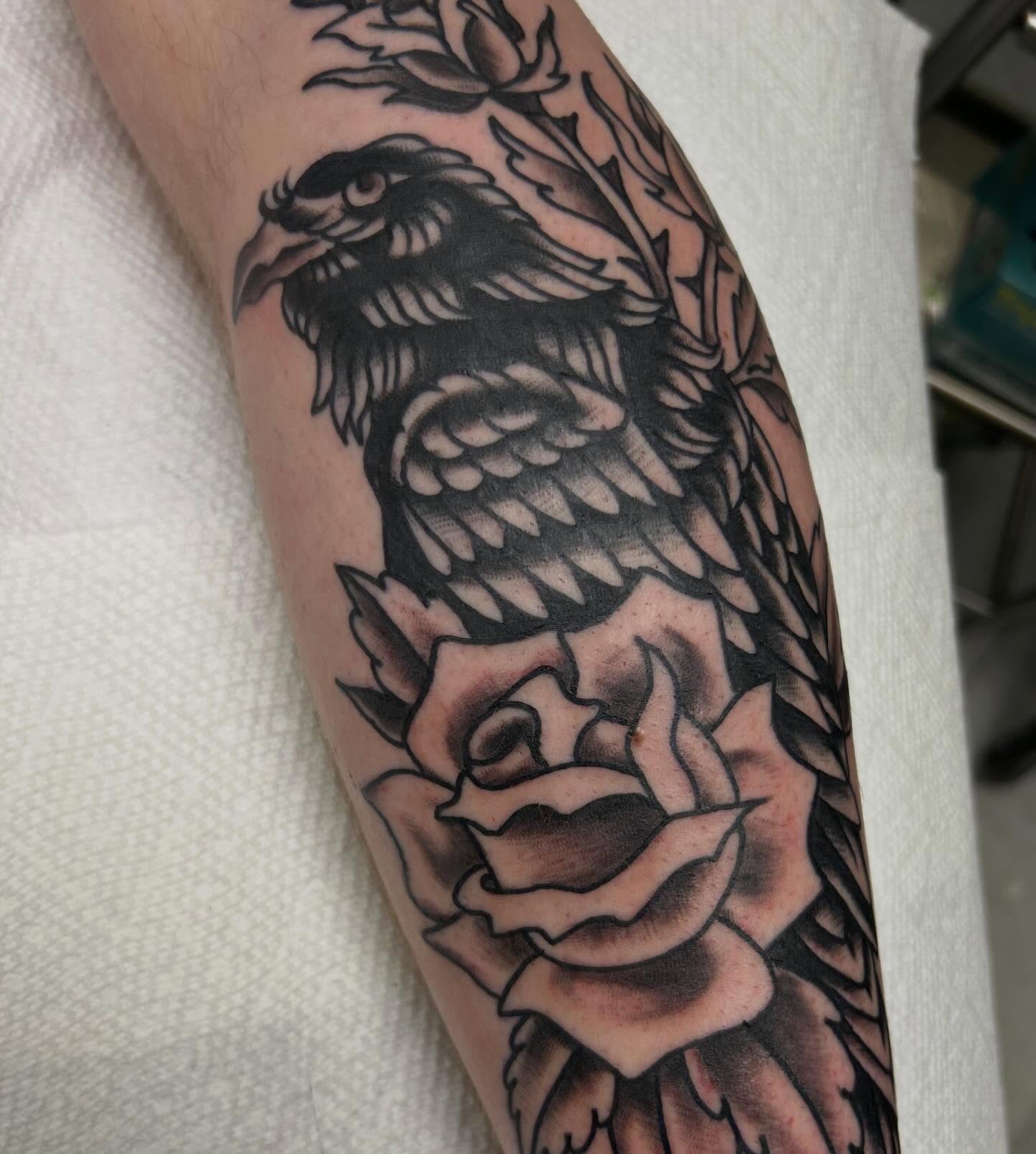 Tattoo by @erineinhorn — american_traditional, black_and_grey