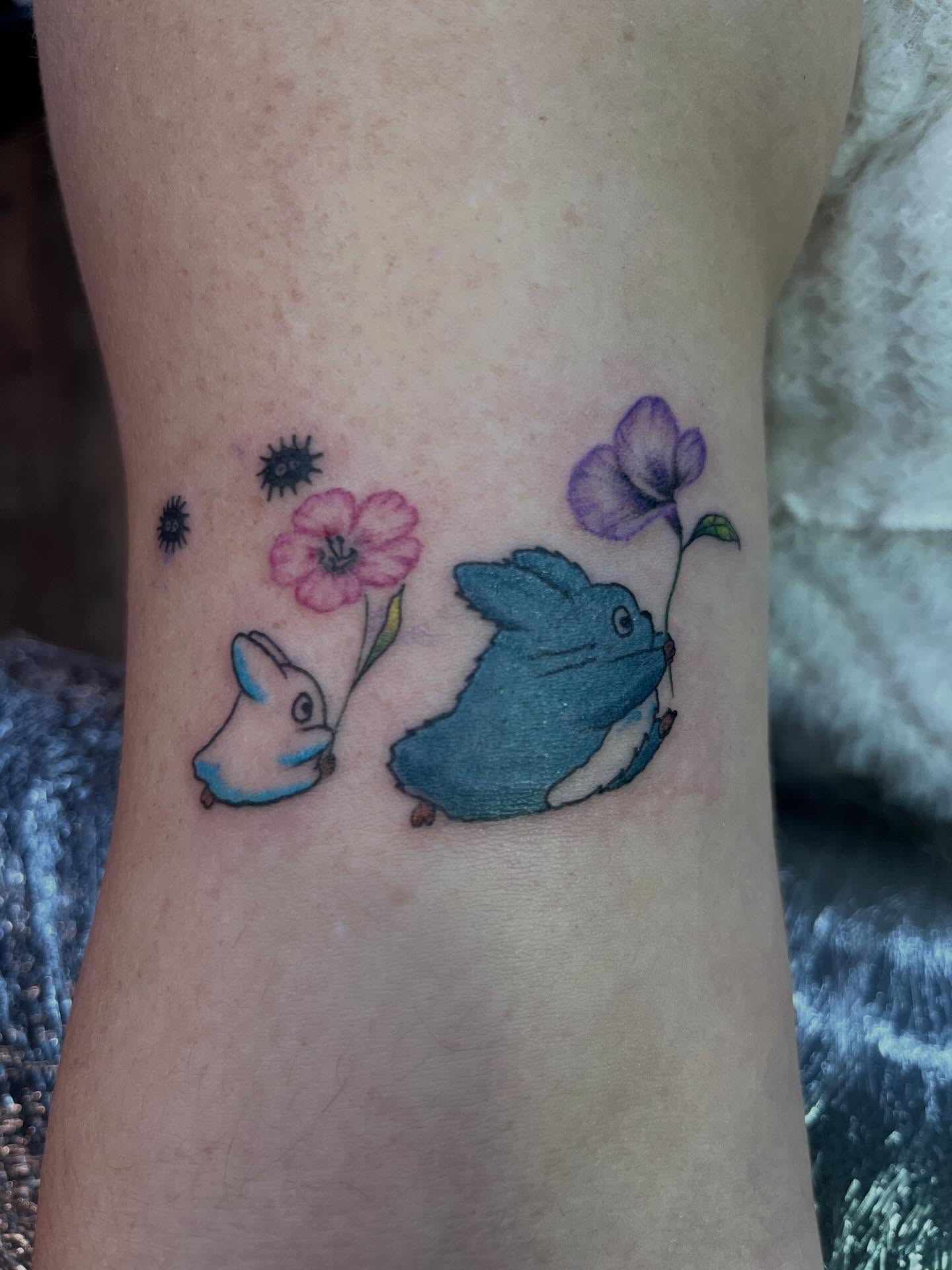Tattoo by @mischiefinkparlor18 — dotwork, anime