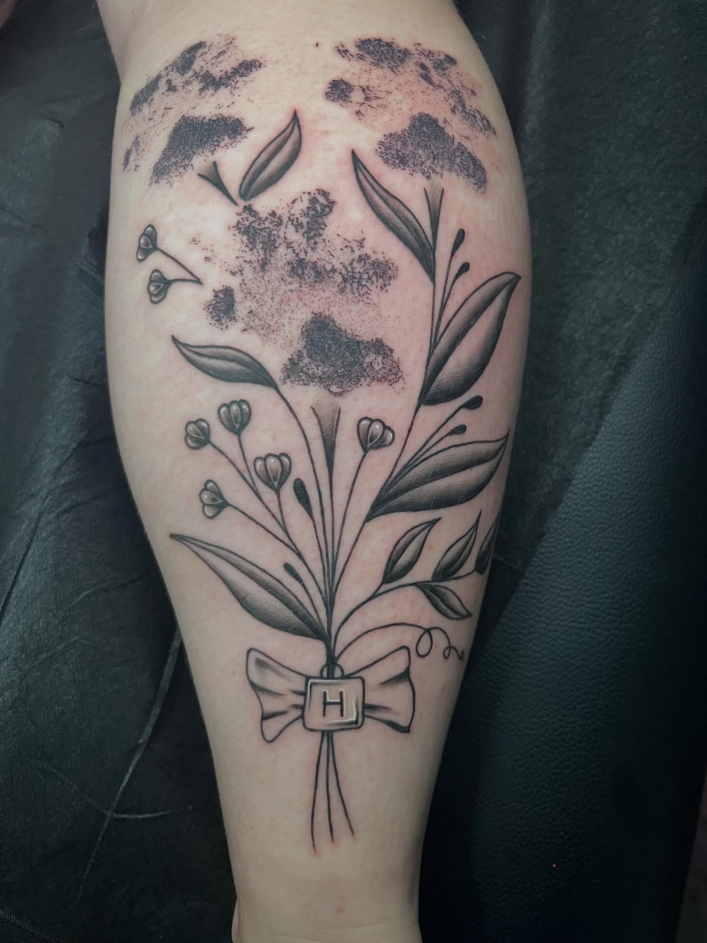 Tattoo by @mischiefinkparlor18 — black_and_grey