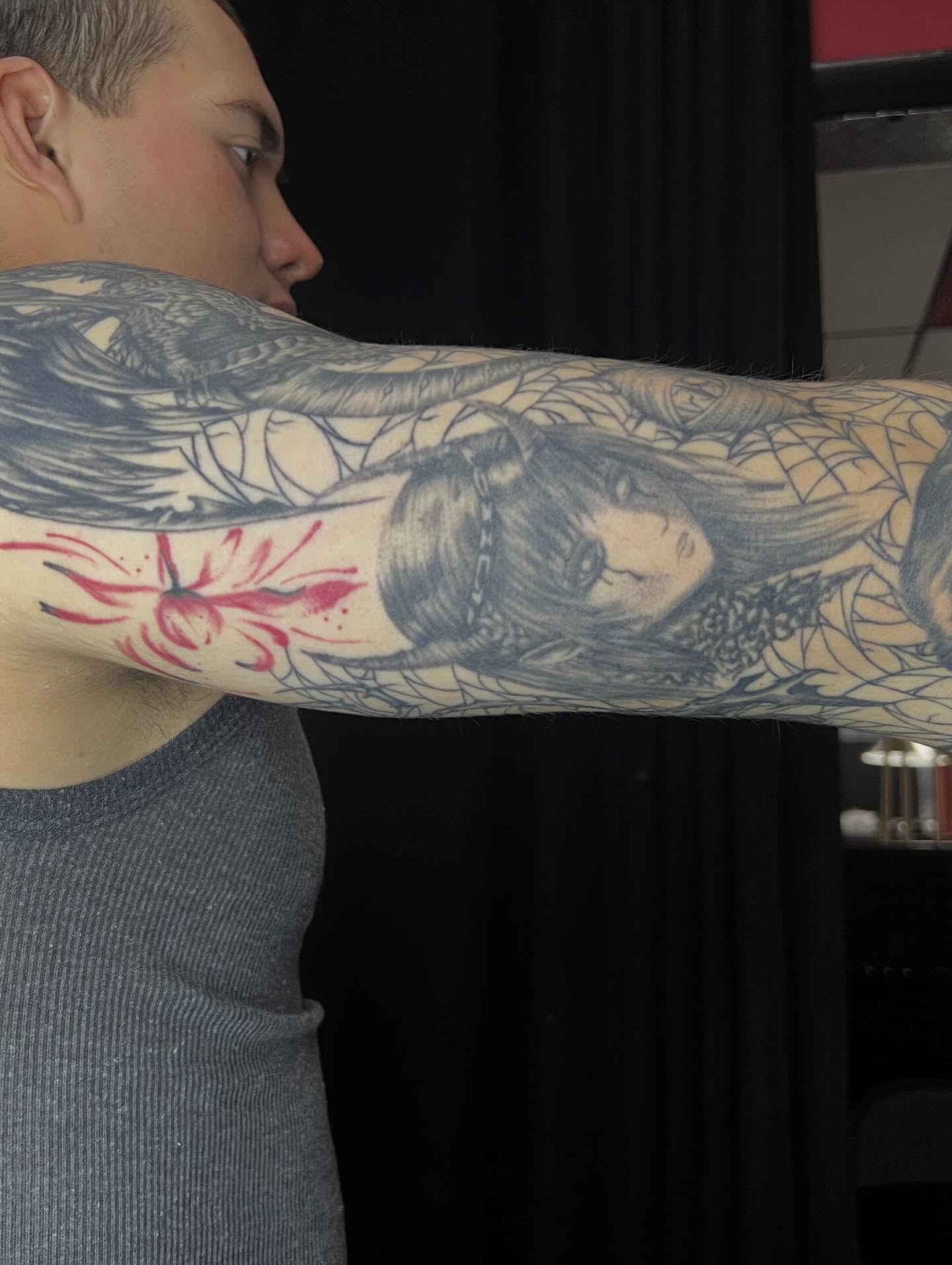 Tattoo by @darklunatattoos — black_and_grey, realism