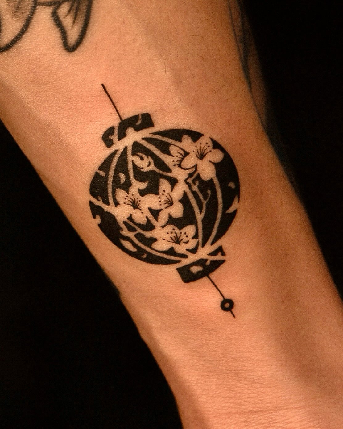Flower and vine black and grey tattoo on the forearm by ❖ Tomi ❖