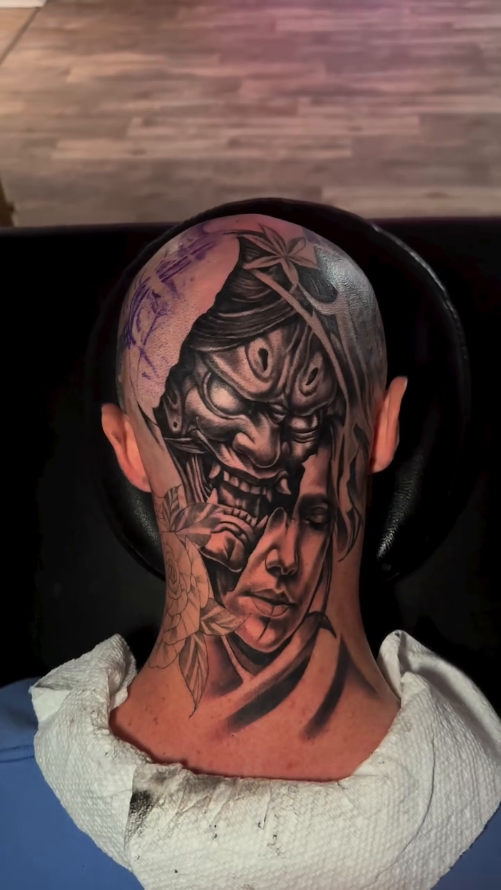 Tattoo by @gagecottrelltattoos โ realism, black_and_grey
